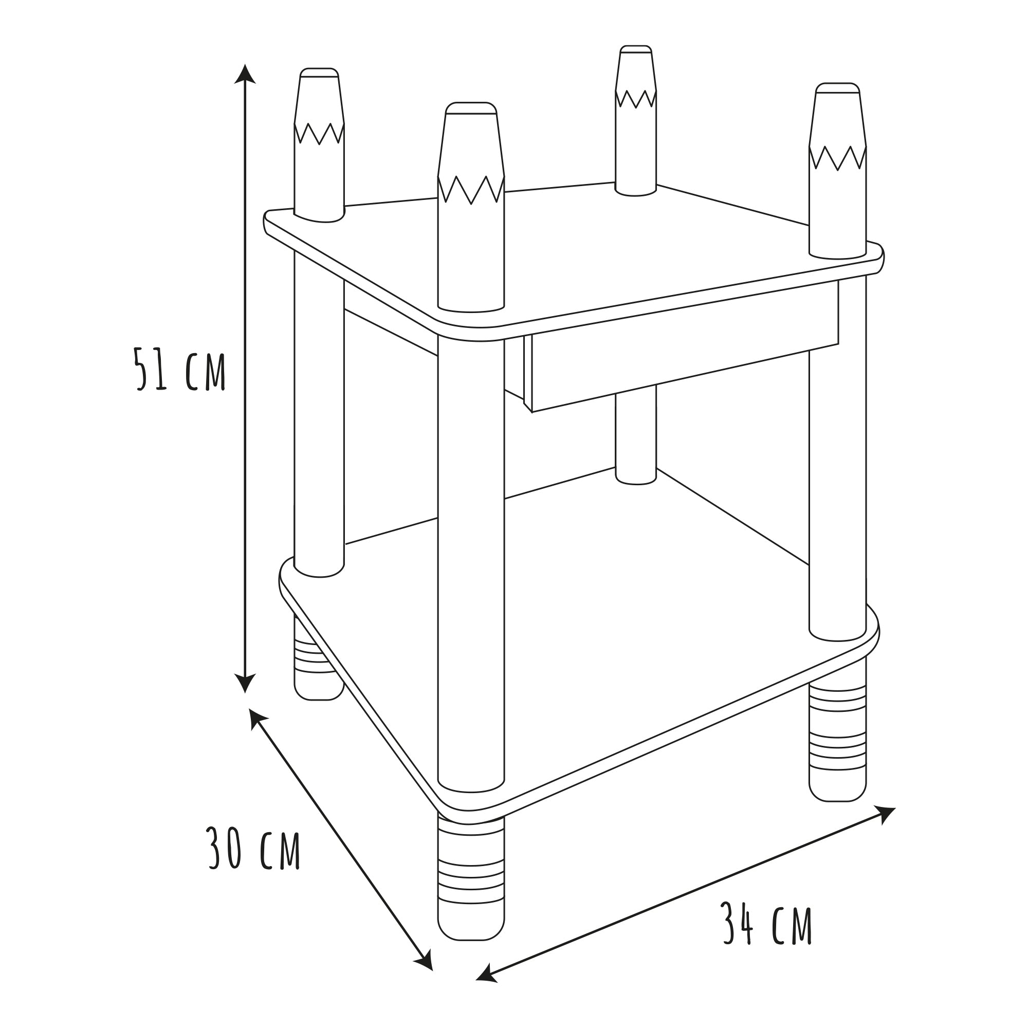 TABLE DE CHEVET CRAYON