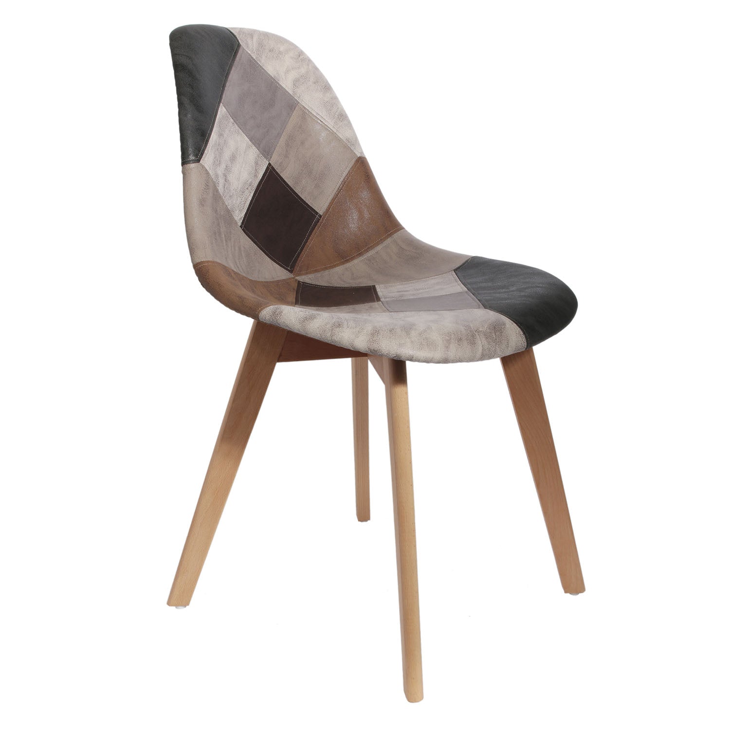 CHAISE PATCHWORK PU - LOT DE 4