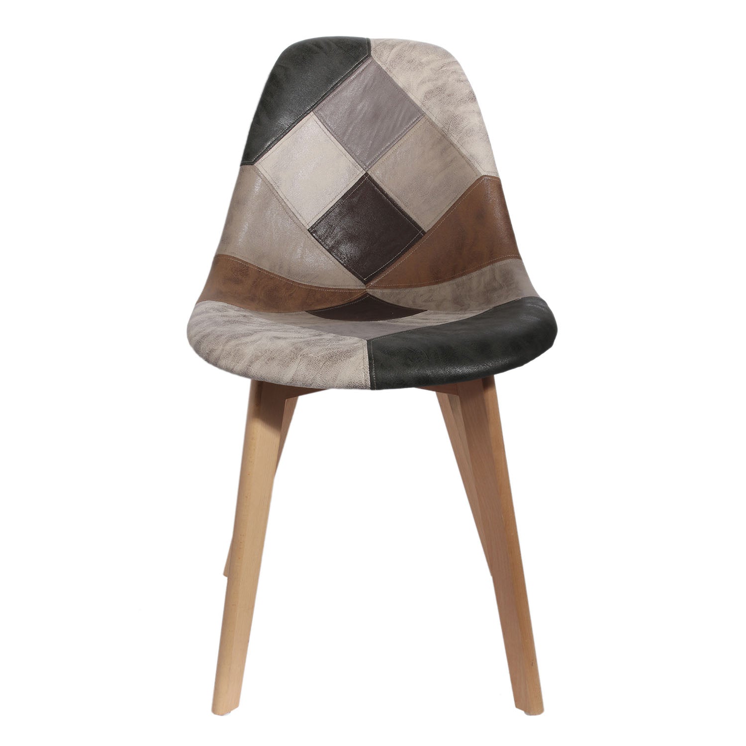 CHAISE PATCHWORK PU - LOT DE 4
