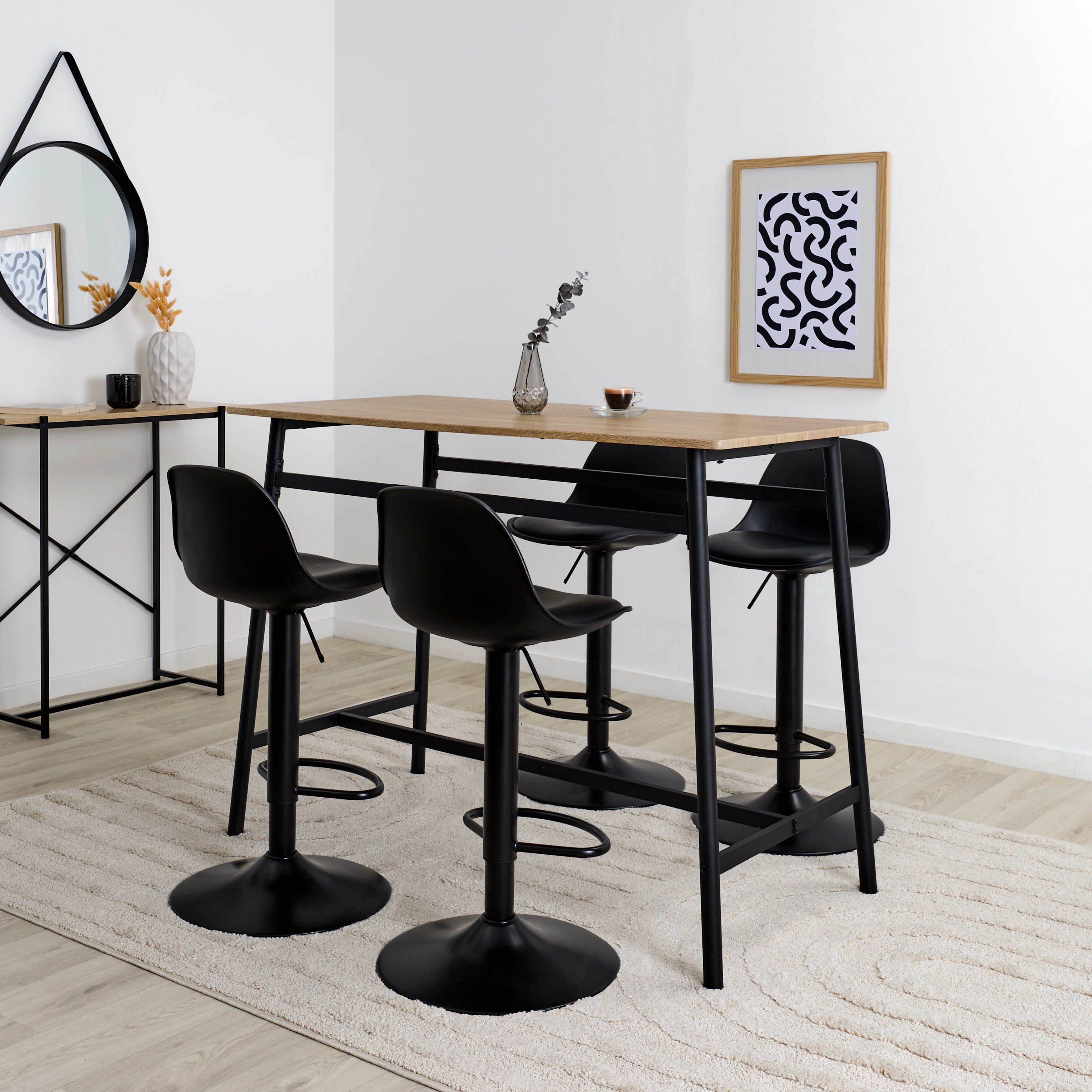 TABOURET DE BAR ISAK NOIR - LOT DE 2