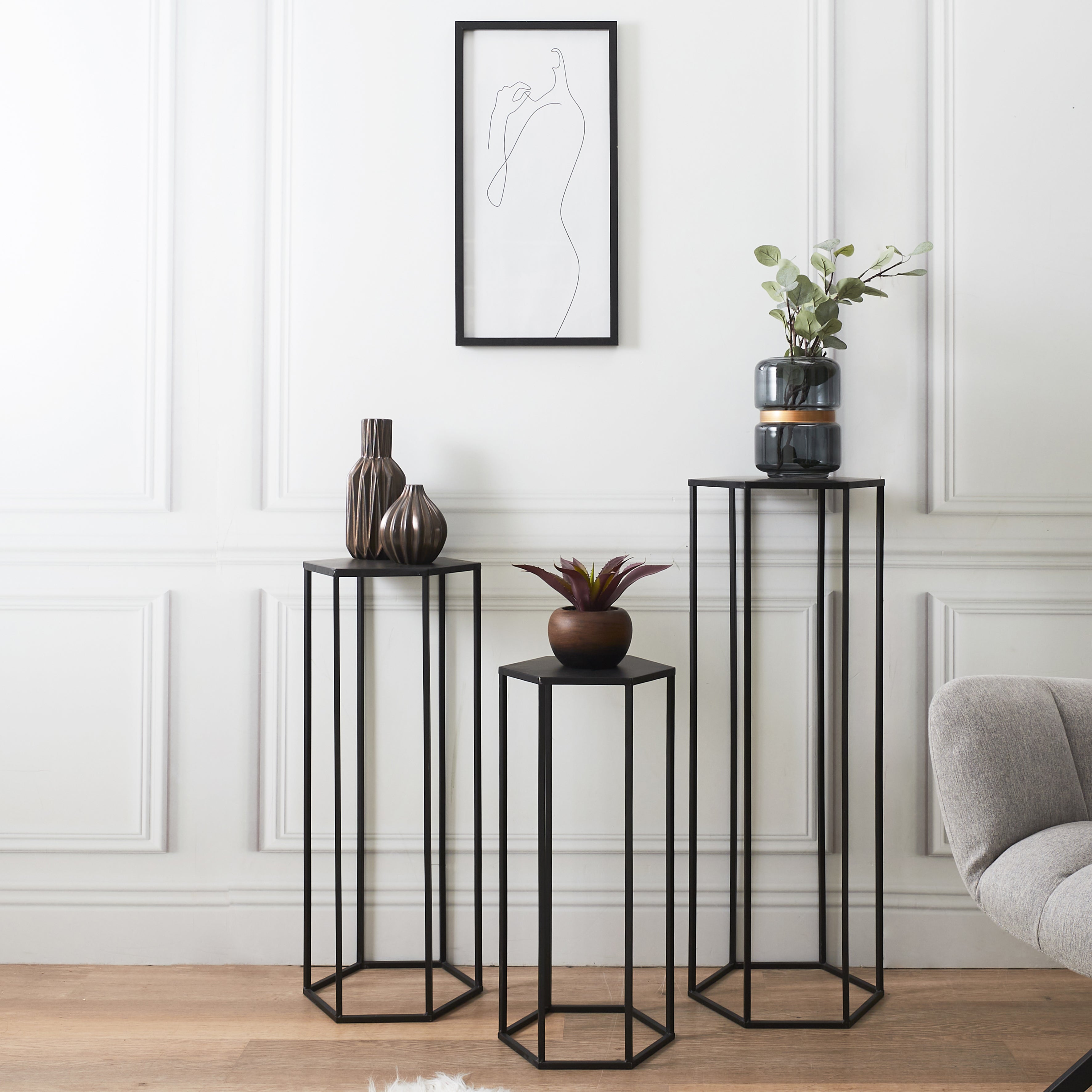 SELLETTE GIGOGNE METAL NOIR X3