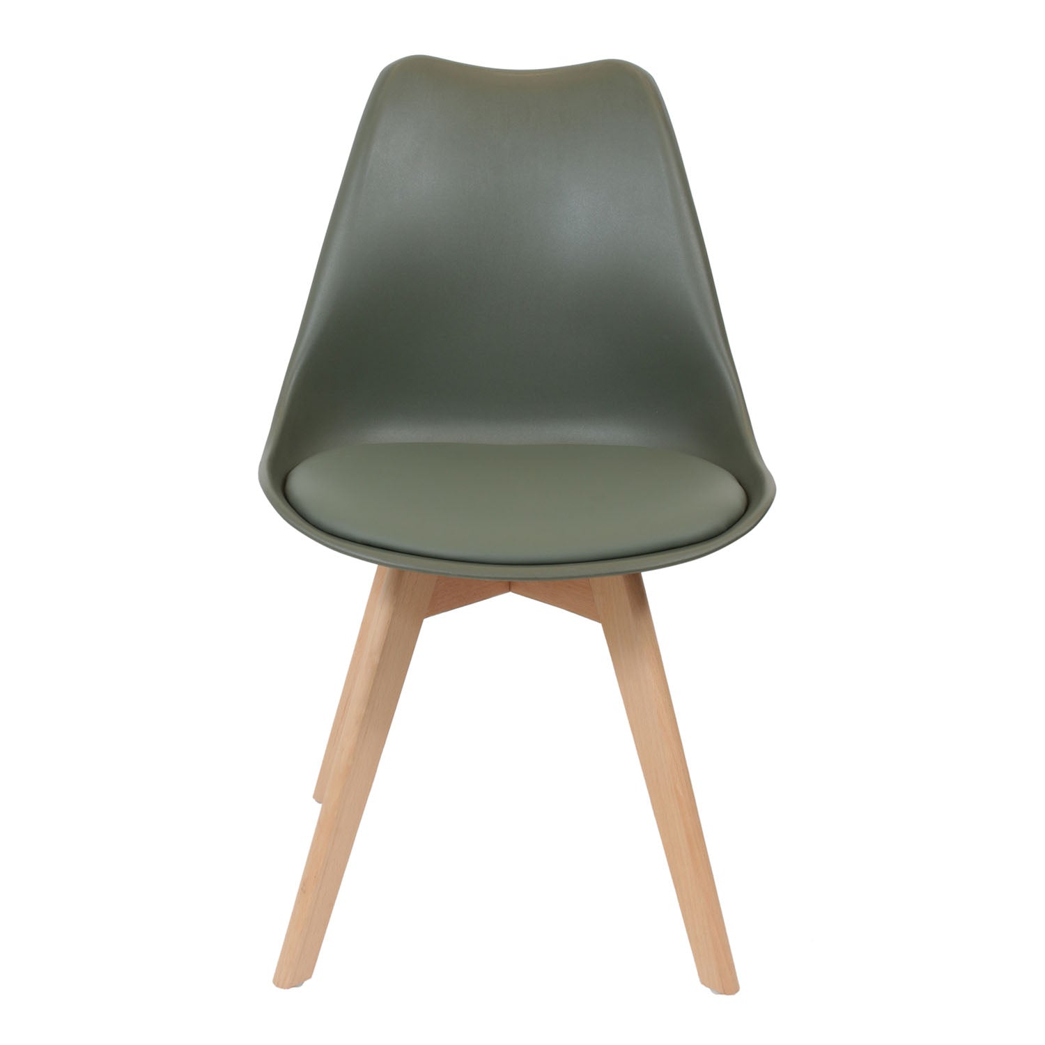 CHAISE SCANDINAVE COQUE PP REMBOURREE KAKI - LOT DE 4
