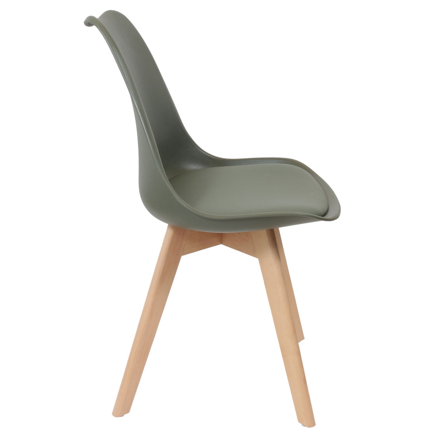 CHAISE SCANDINAVE COQUE PP REMBOURREE KAKI - LOT DE 4