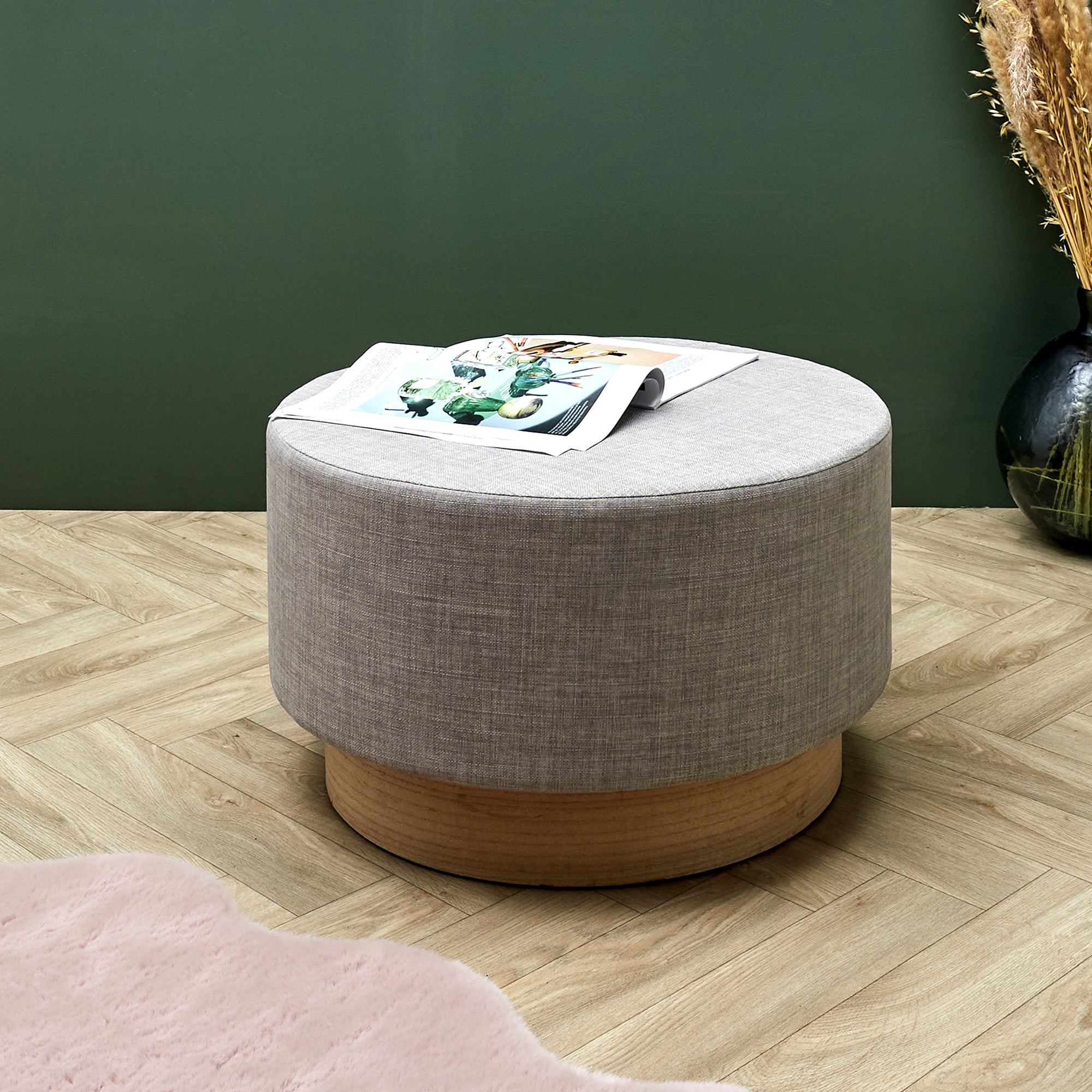 POUF SCANDINAVE GRIS CLAIR 60CM