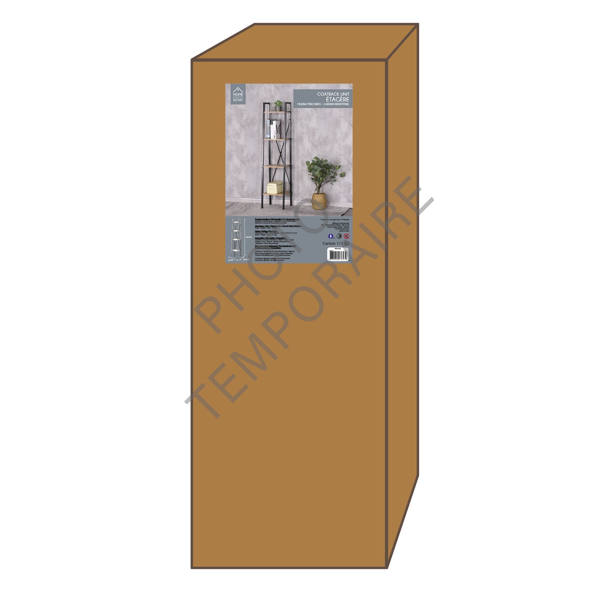 ETAGERE BOIS ET METAL LOKA 148X34X32