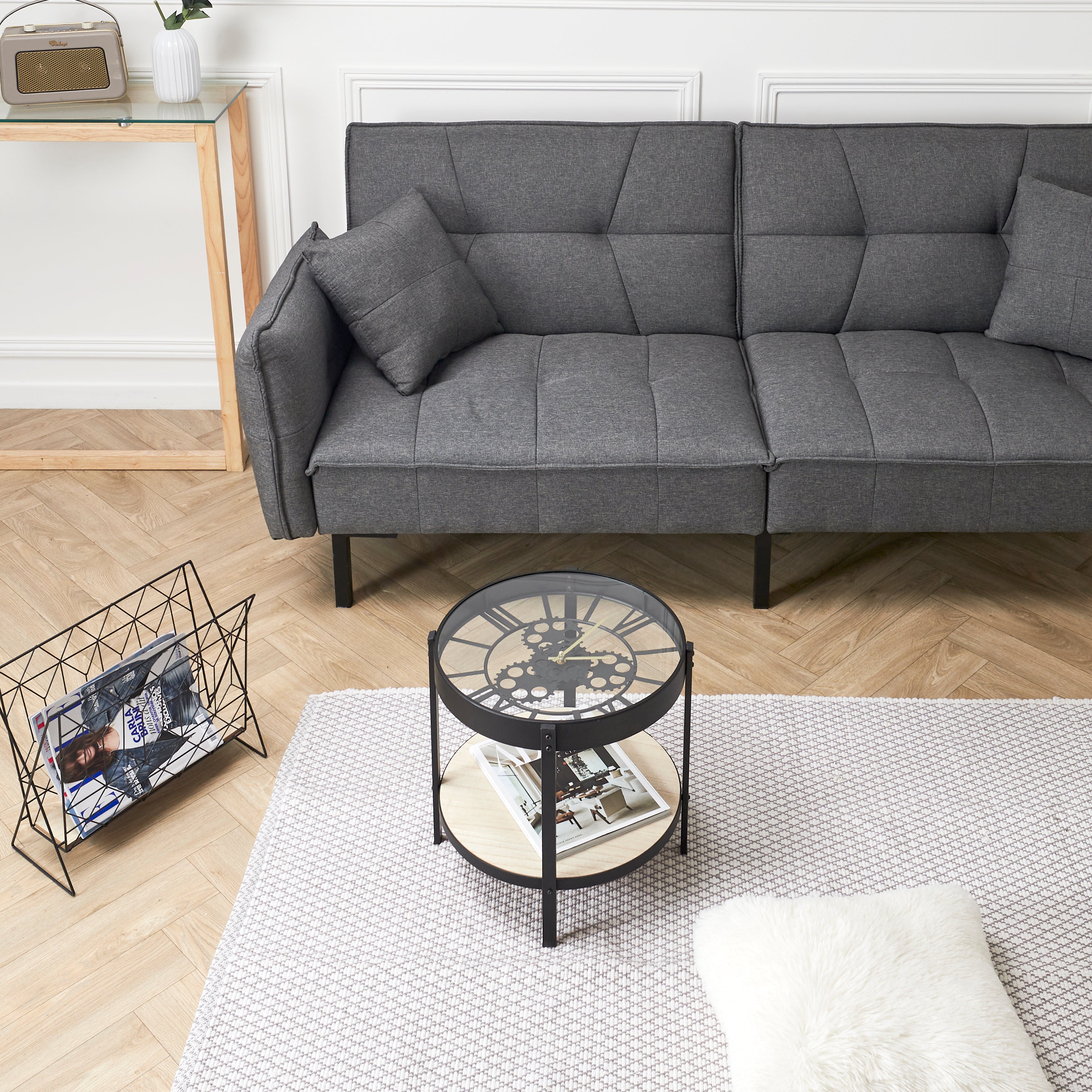 TABLE D APPOINT HORLOGE 40.5X40.5X39CM