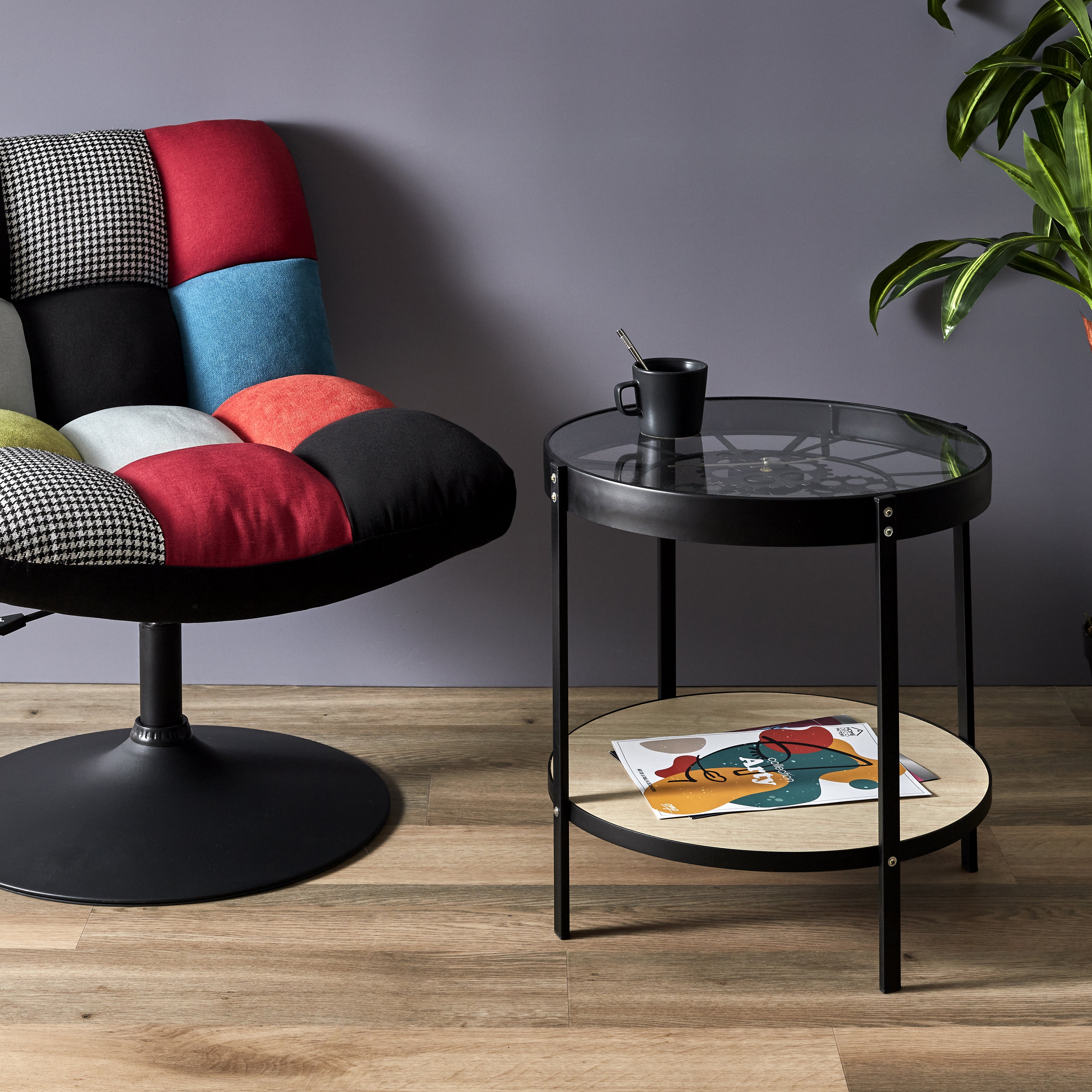 TABLE D APPOINT HORLOGE 50.5X50.5X49CM