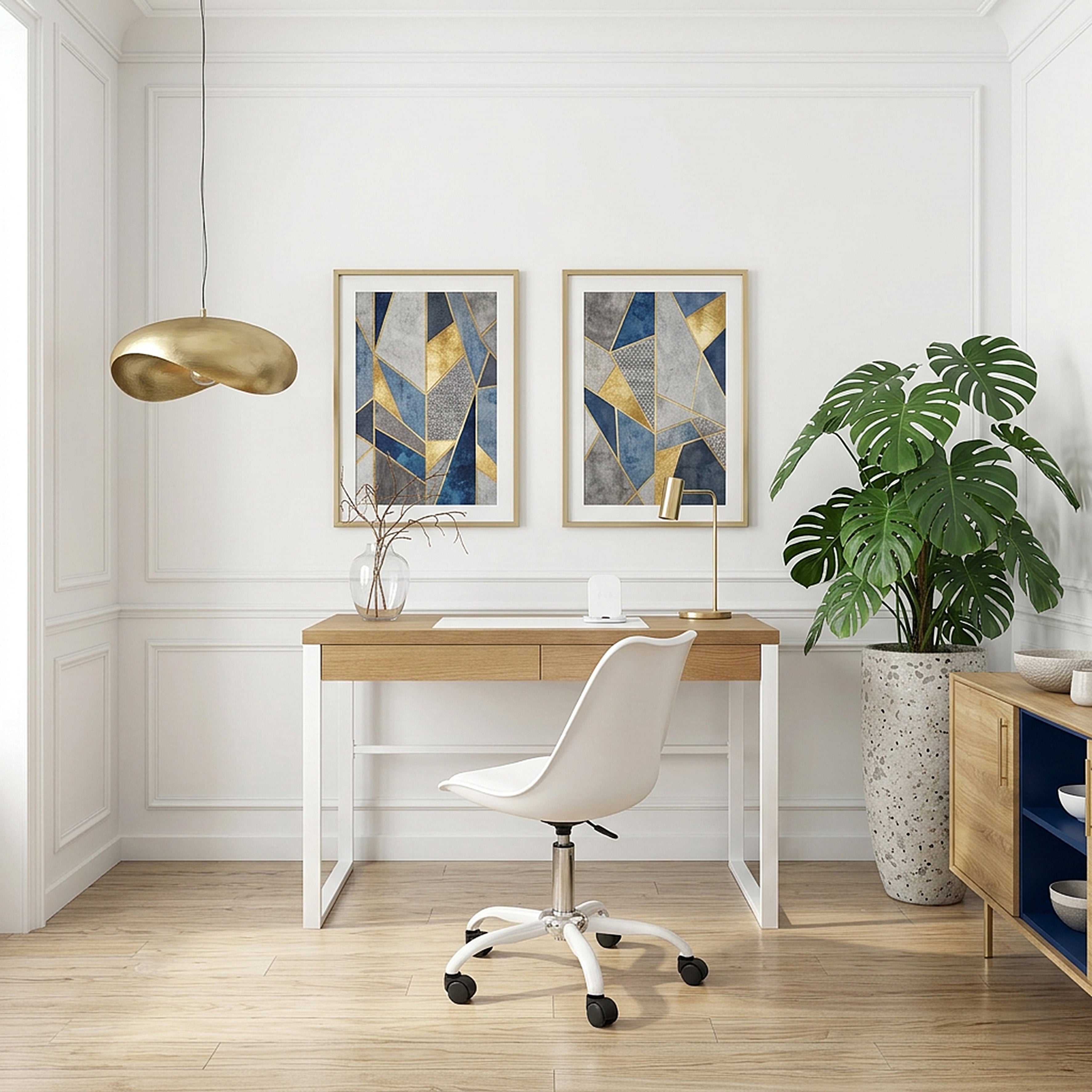 CHAISE A ROULETTES KIRUNA BLANC - LOT DE 2