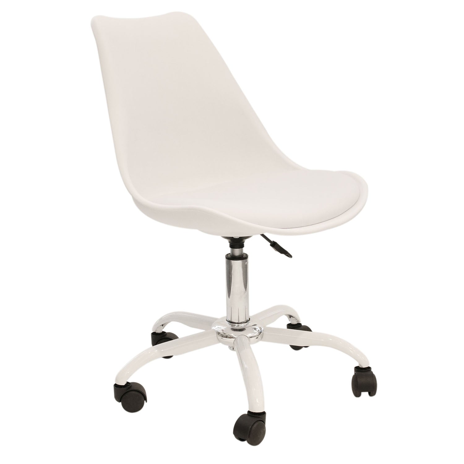 CHAISE A ROULETTES KIRUNA BLANC - LOT DE 2