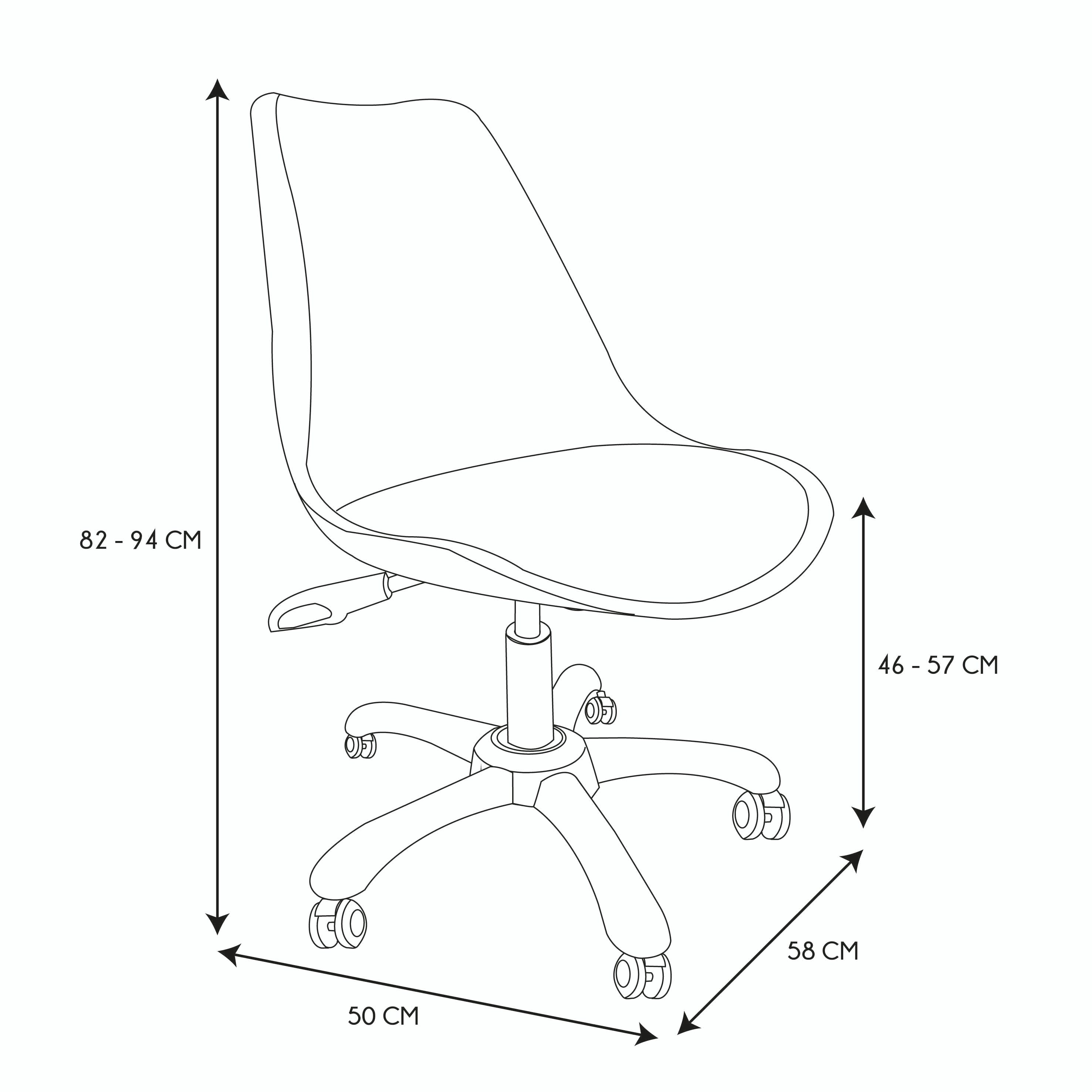 CHAISE A ROULETTES KIRUNA GRIS