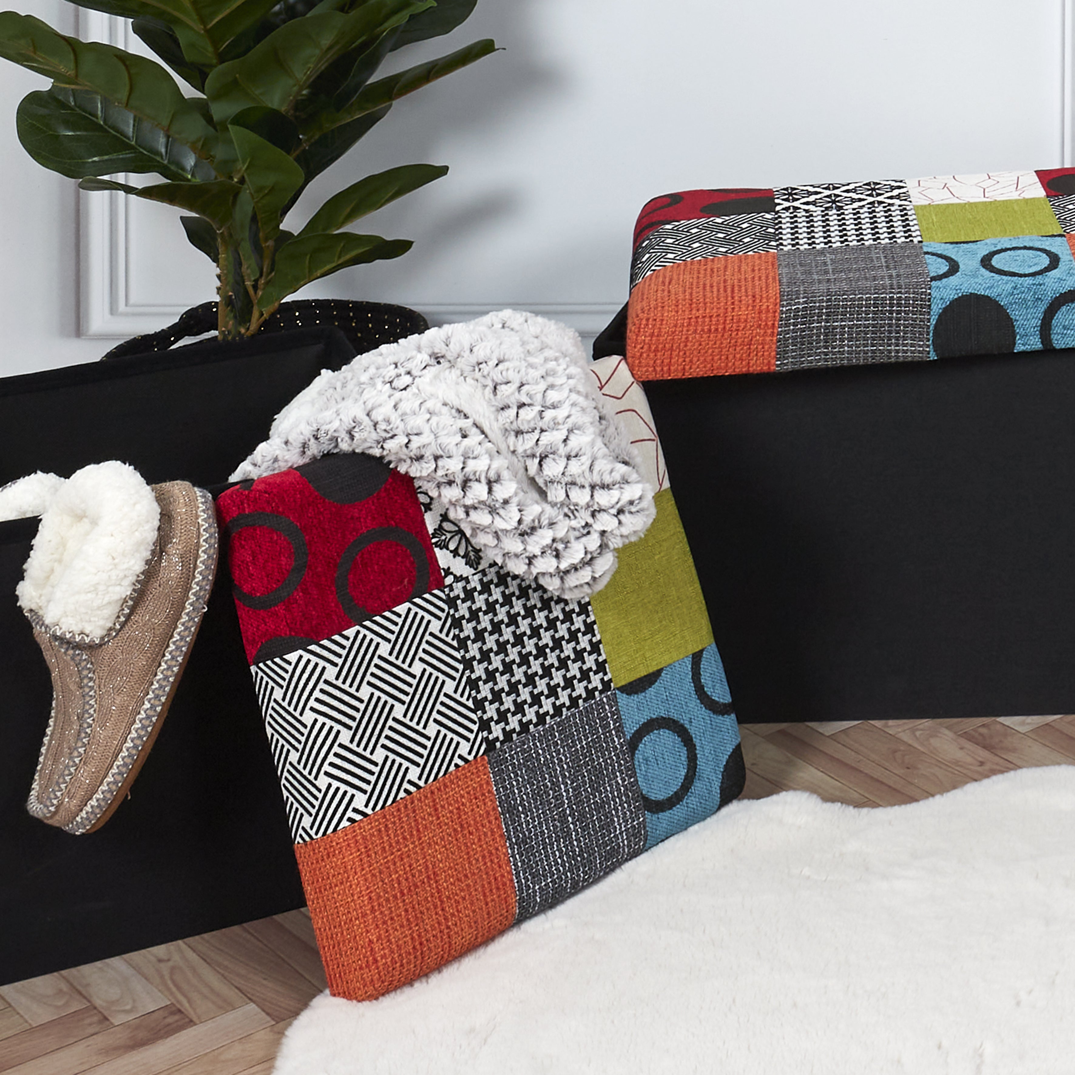 COFFRE POUF PLIABLE PATCHWORK