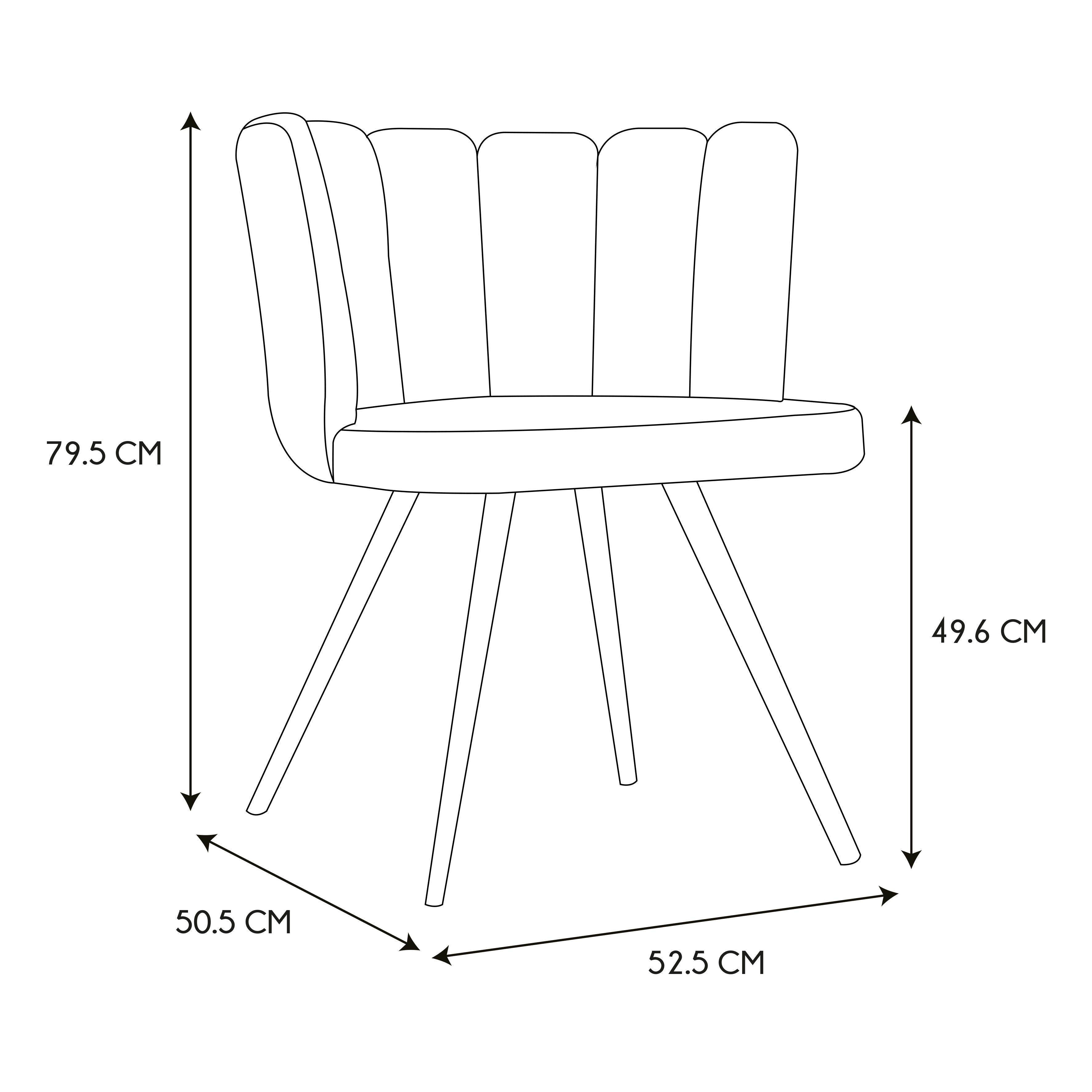 CHAISE ARIEL VELOURS ROSE - LOT DE 2
