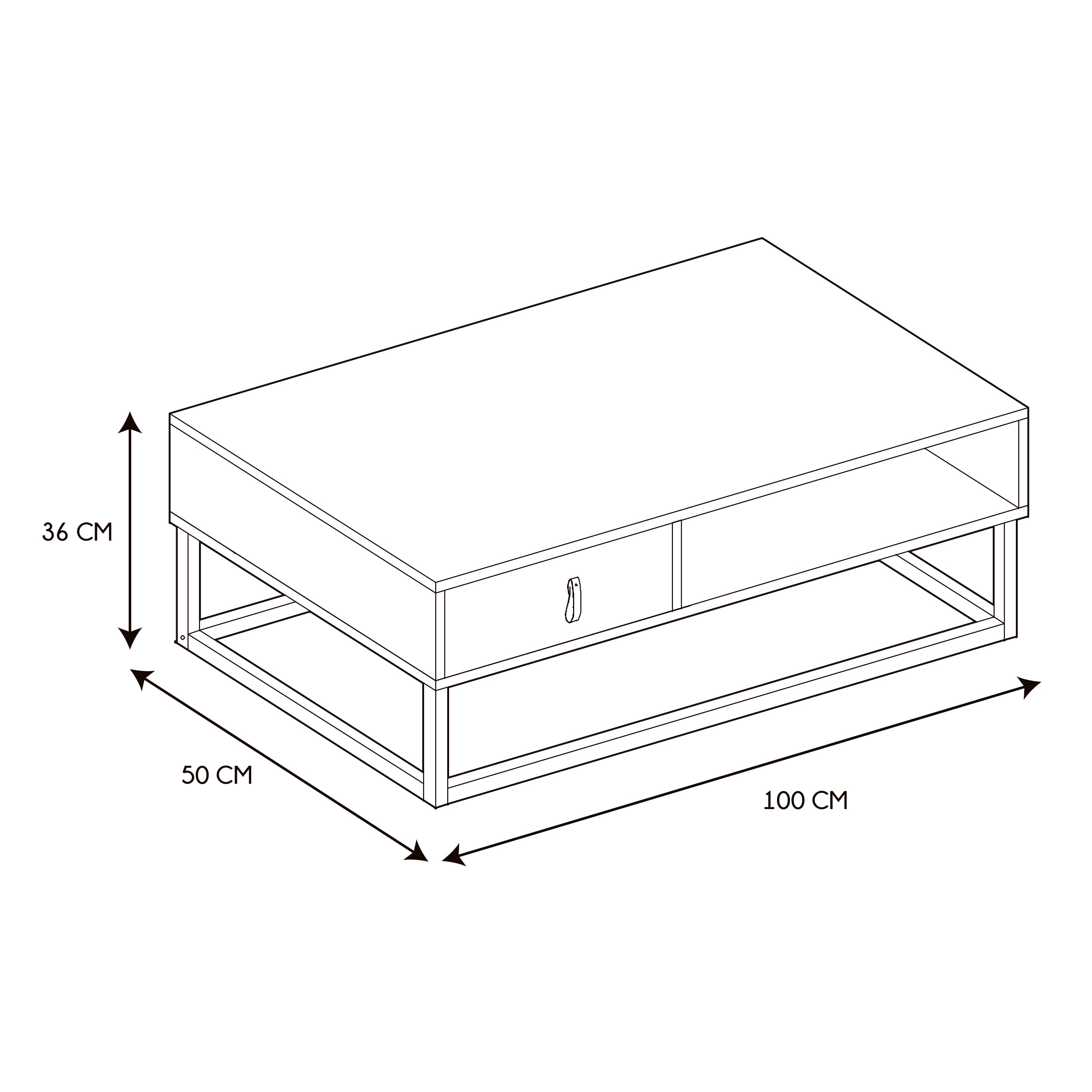 TABLE BASSE BOIS ET METAL ABBOTT
