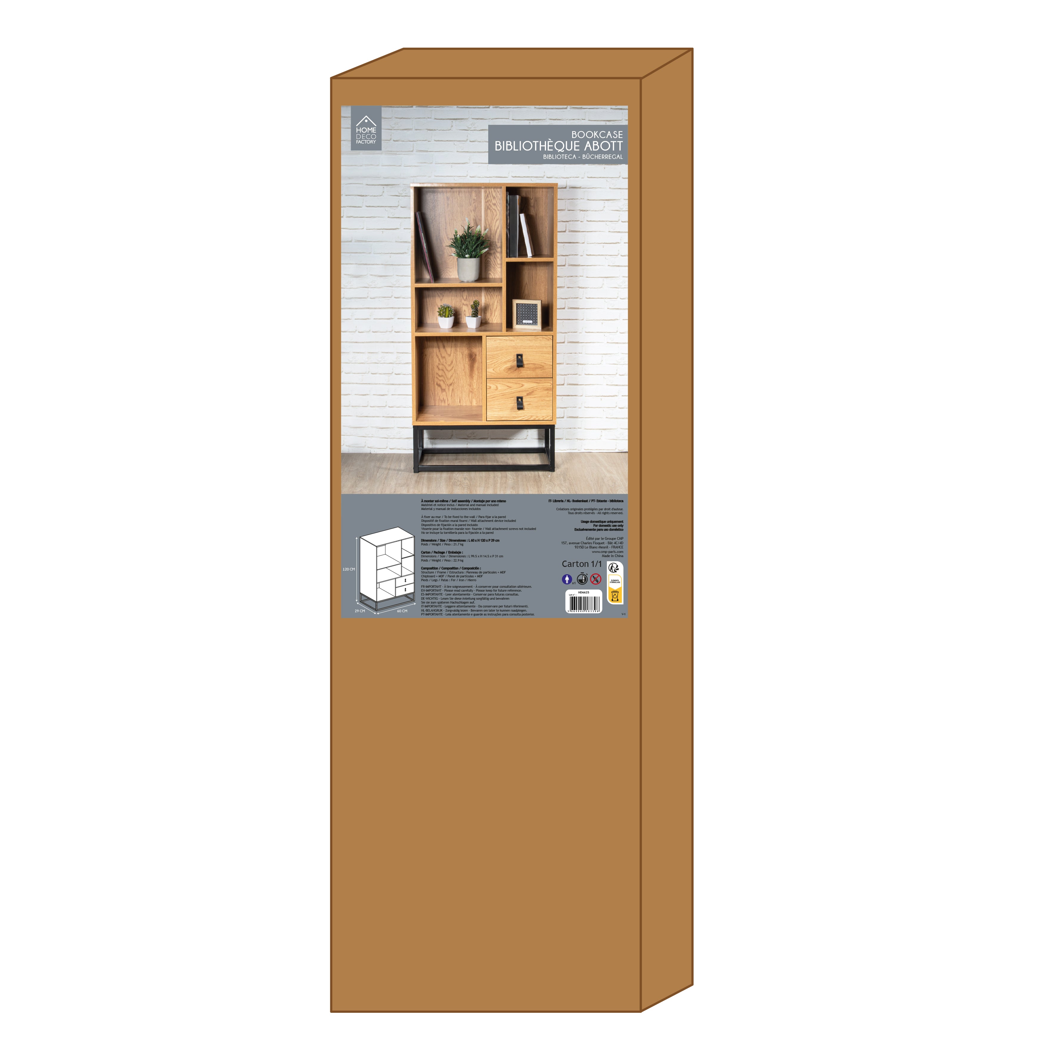 BIBLIOTHEQUE BOIS ET METAL ABBOTT