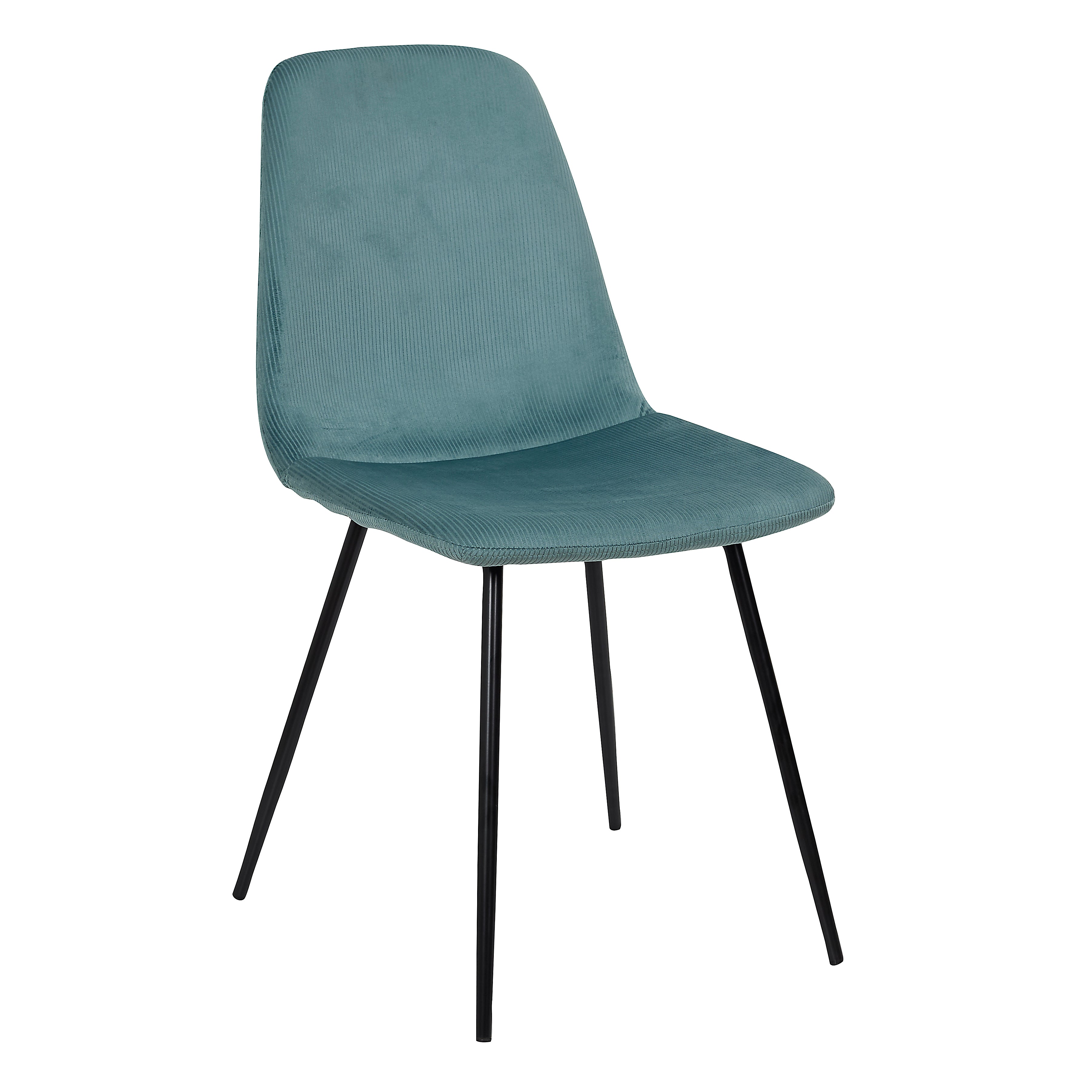 CHAISE VELOURS COTELE GIULIA BLEU CANARD - LOT DE 4