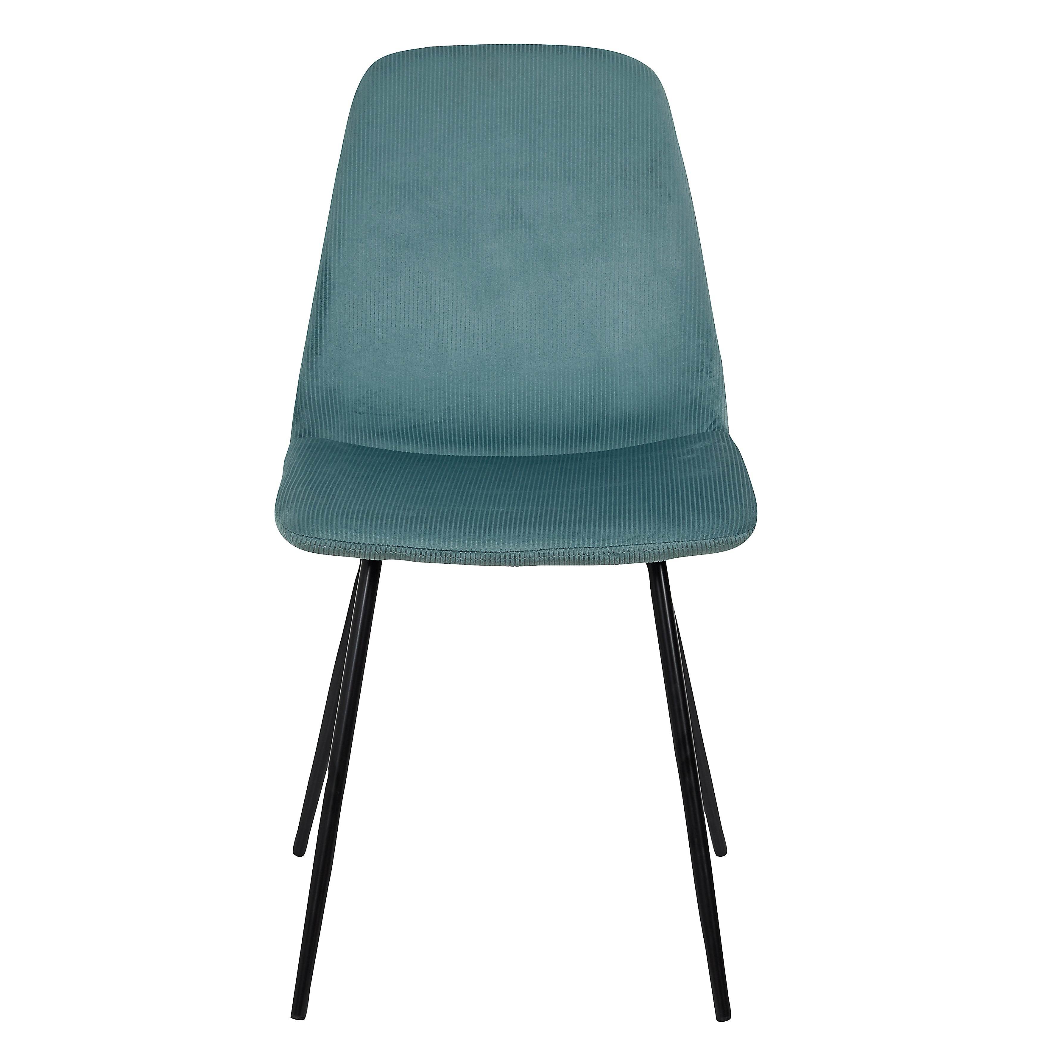 CHAISE VELOURS COTELE GIULIA BLEU CANARD - LOT DE 4