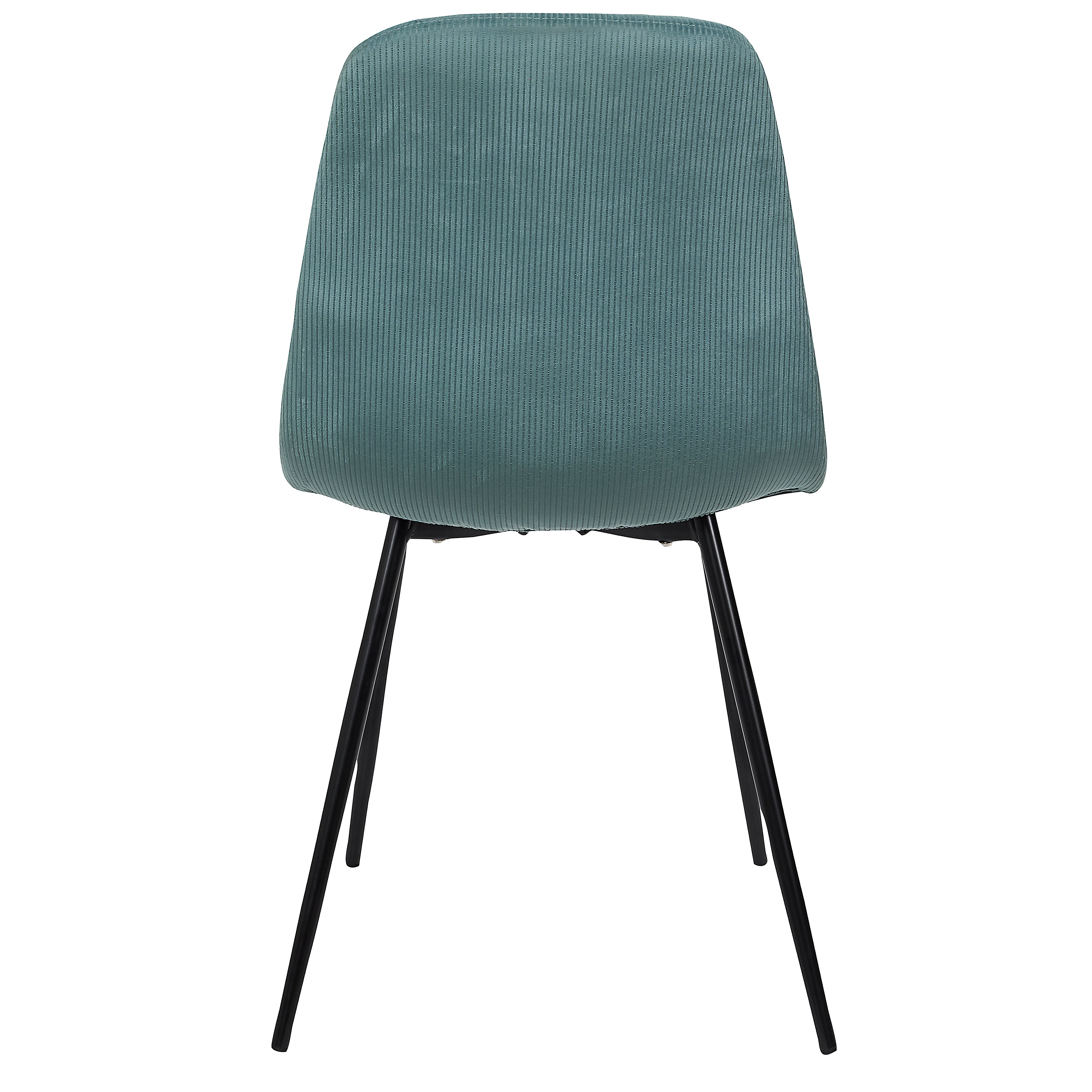 CHAISE VELOURS COTELE GIULIA BLEU CANARD - LOT DE 4