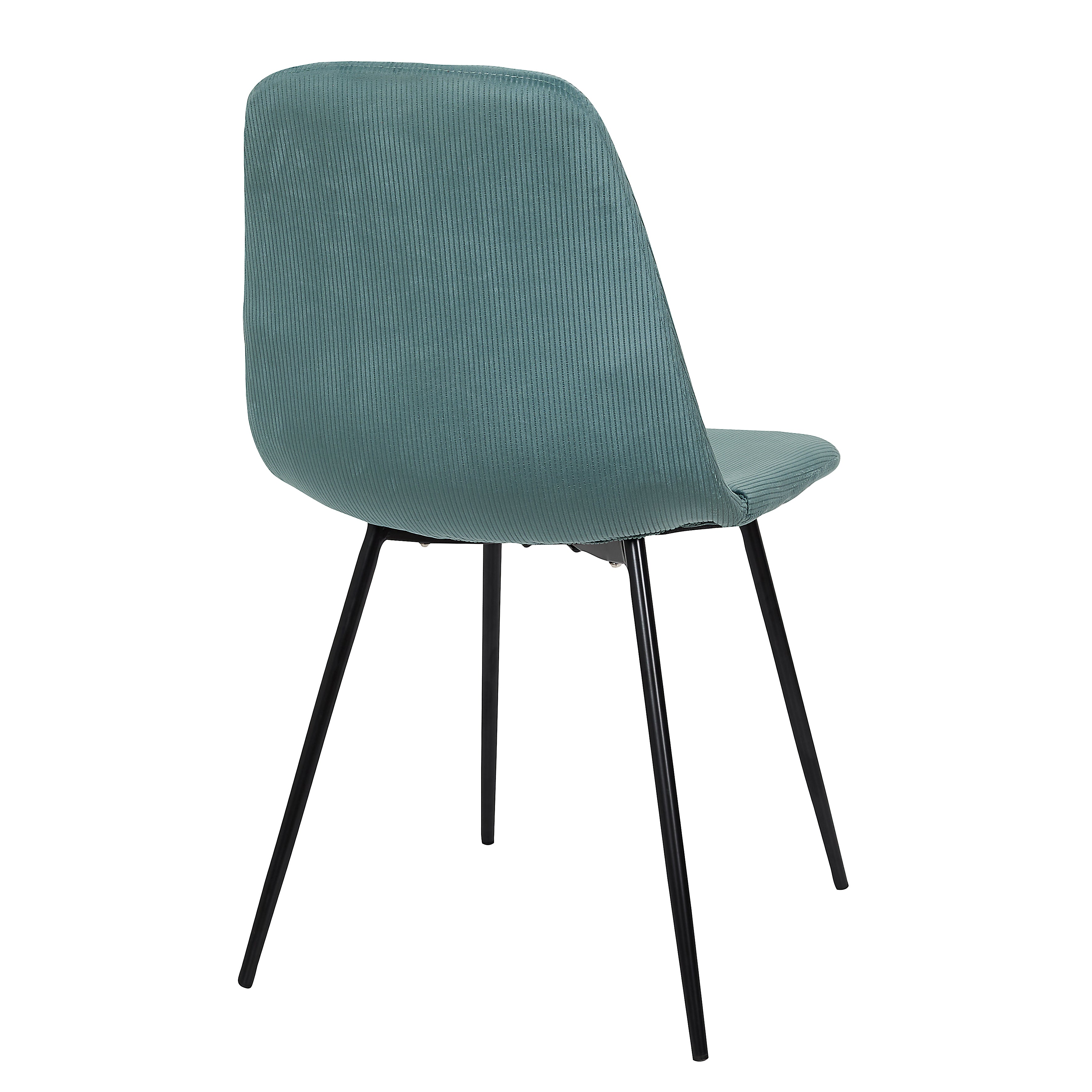 CHAISE VELOURS COTELE GIULIA BLEU CANARD - LOT DE 4