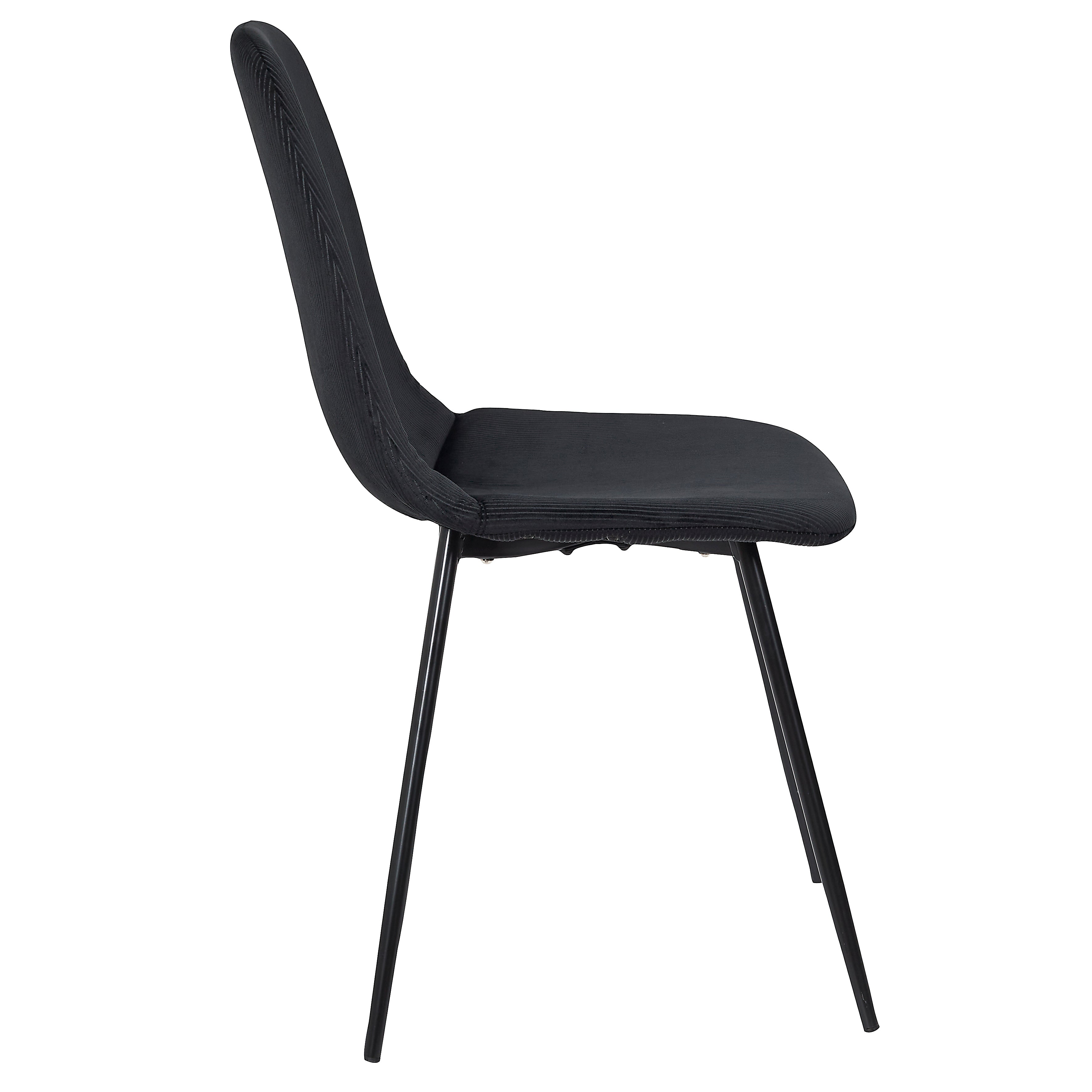 CHAISE VELOURS COTELE GIULIA NOIR - LOT DE 4