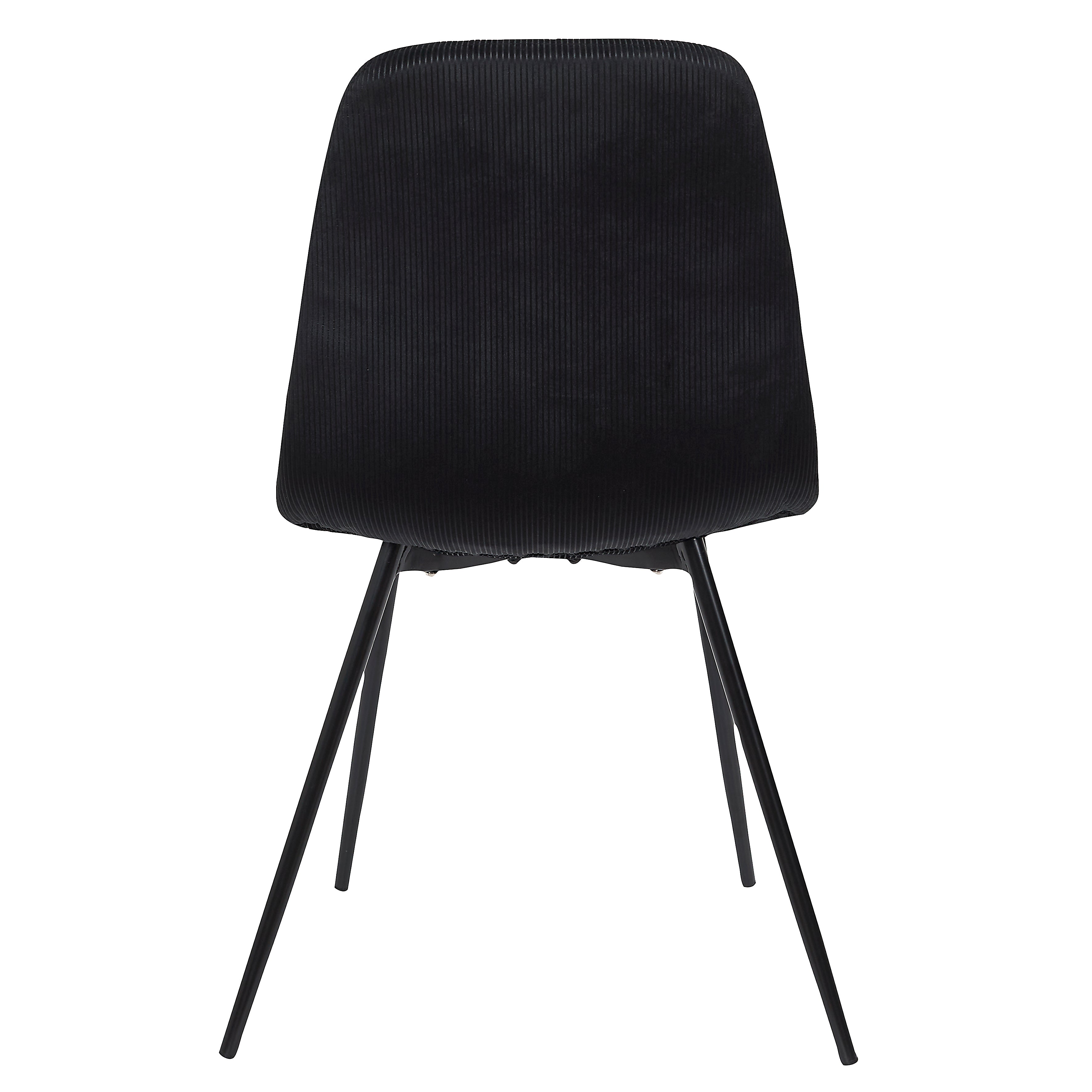 CHAISE VELOURS COTELE GIULIA NOIR - LOT DE 4