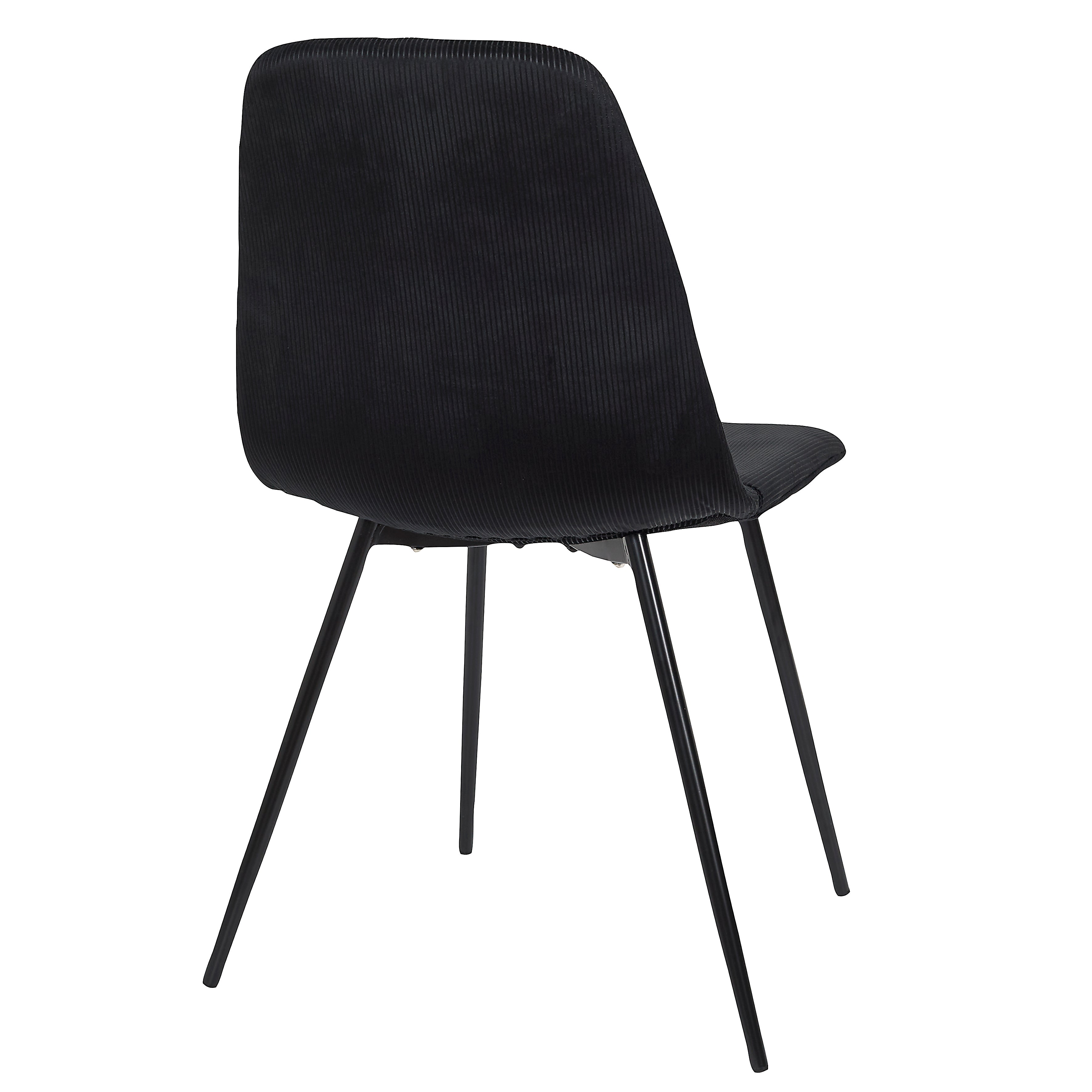 CHAISE VELOURS COTELE GIULIA NOIR - LOT DE 4