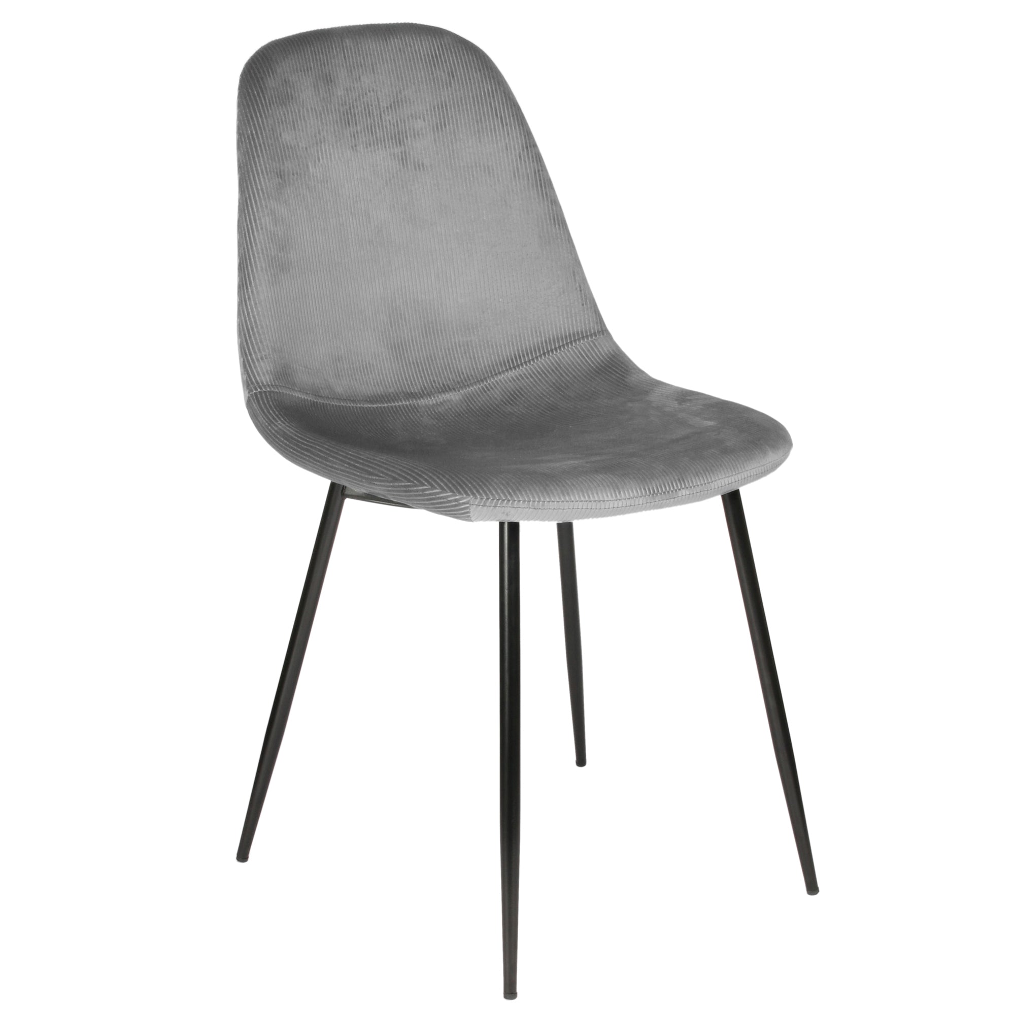 CHAISE VELOURS COTELE GIULIA GRIS - LOT DE 4