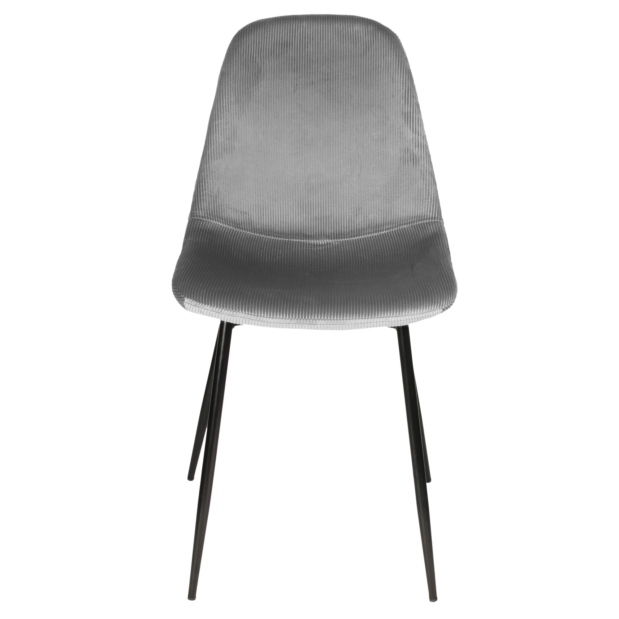 CHAISE VELOURS COTELE GIULIA GRIS - LOT DE 4