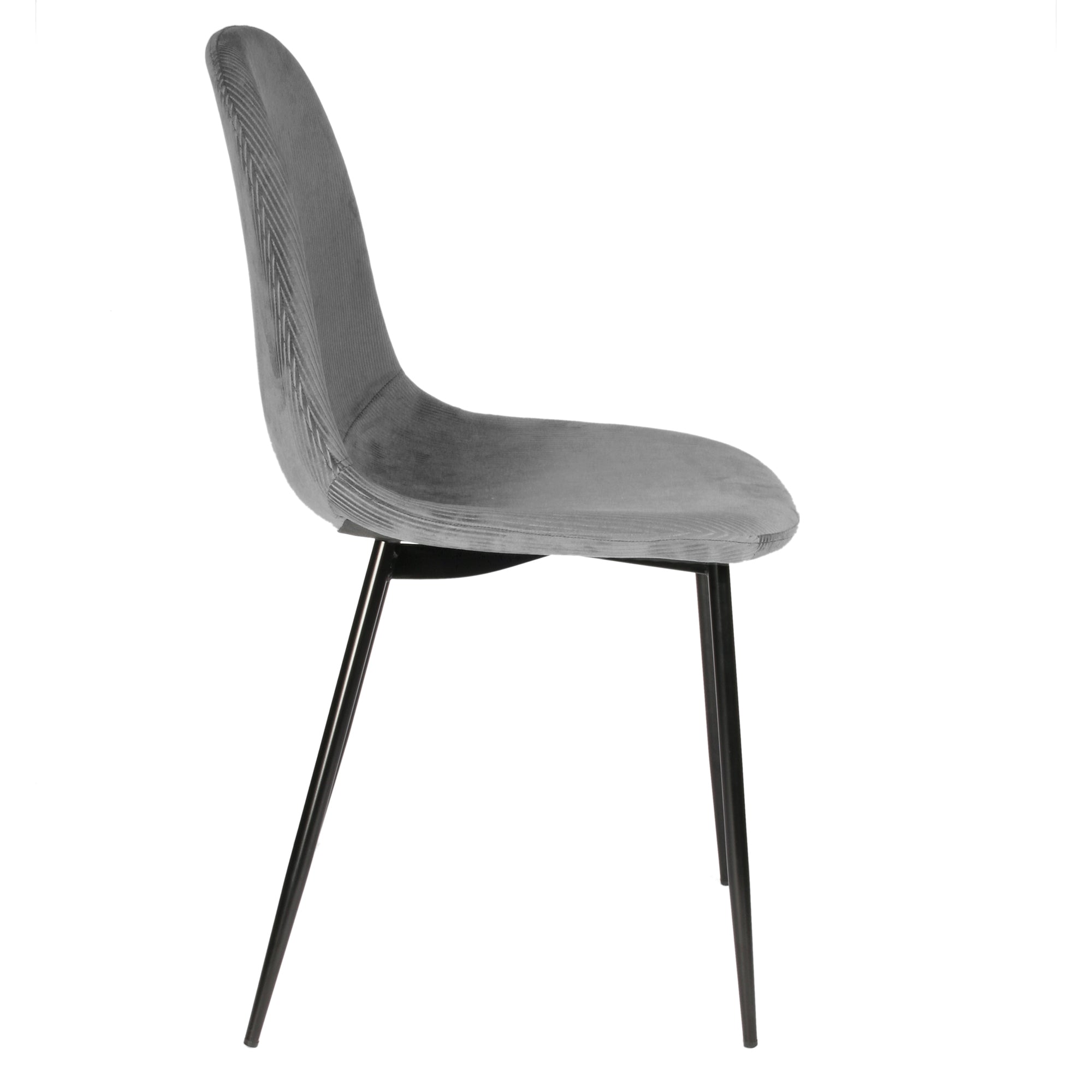 CHAISE VELOURS COTELE GIULIA GRIS - LOT DE 4