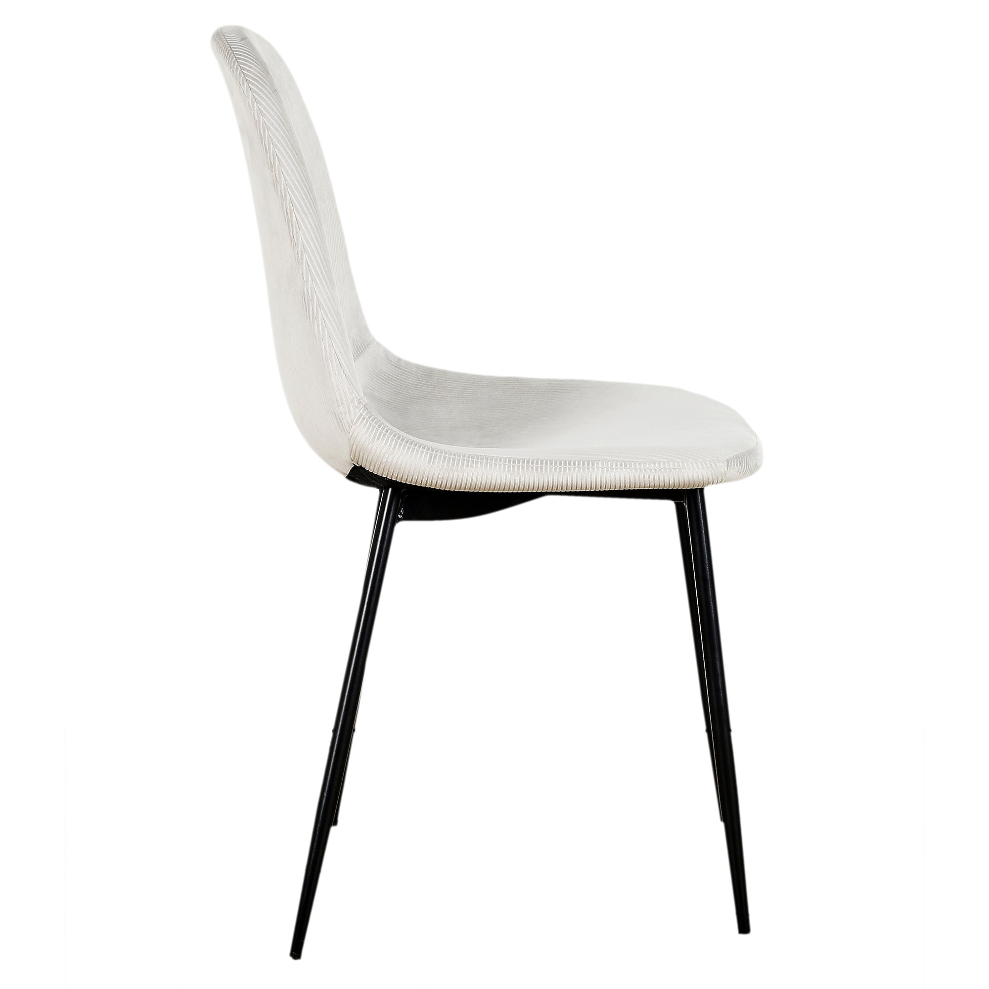 CHAISE VELOURS COTELE GIULIA GRIS CLAIR - LOT DE 4