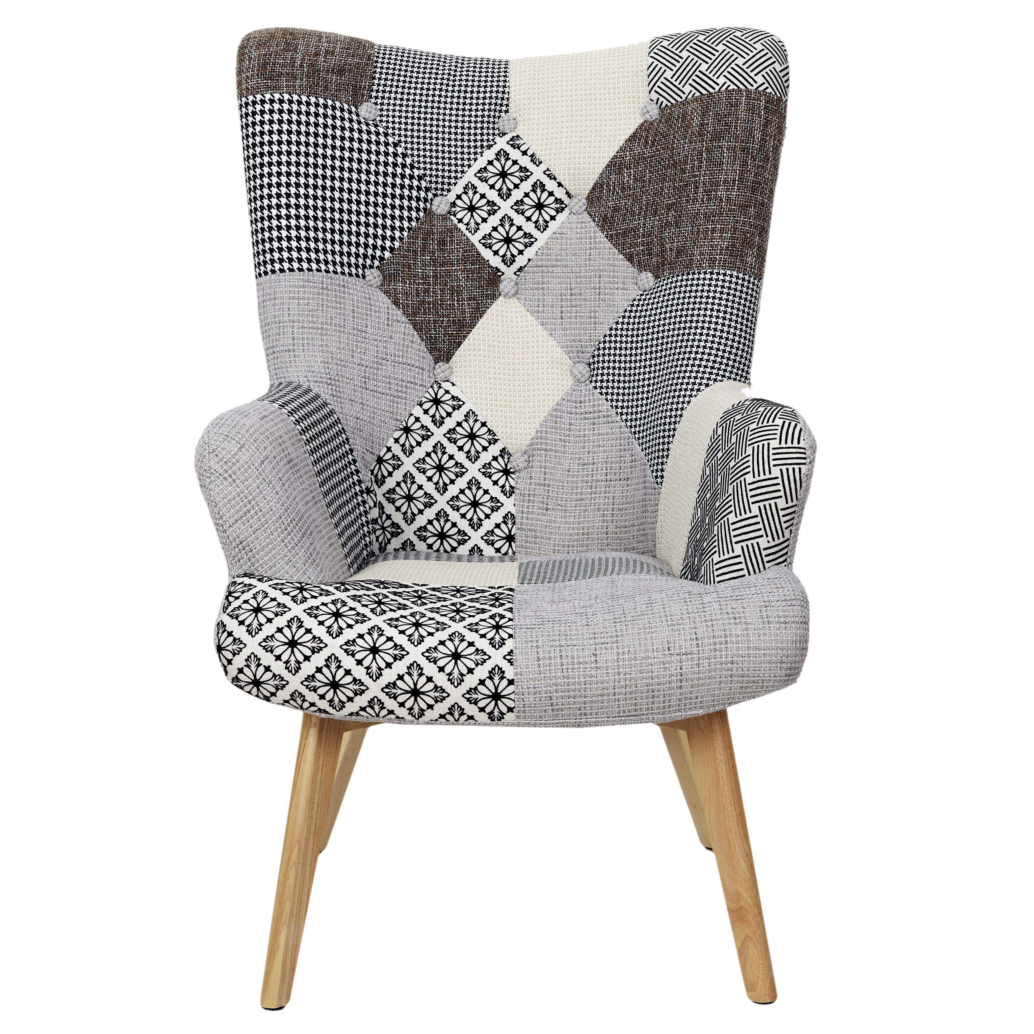 FAUTEUIL HELSINKI PATCHWORK GRIS