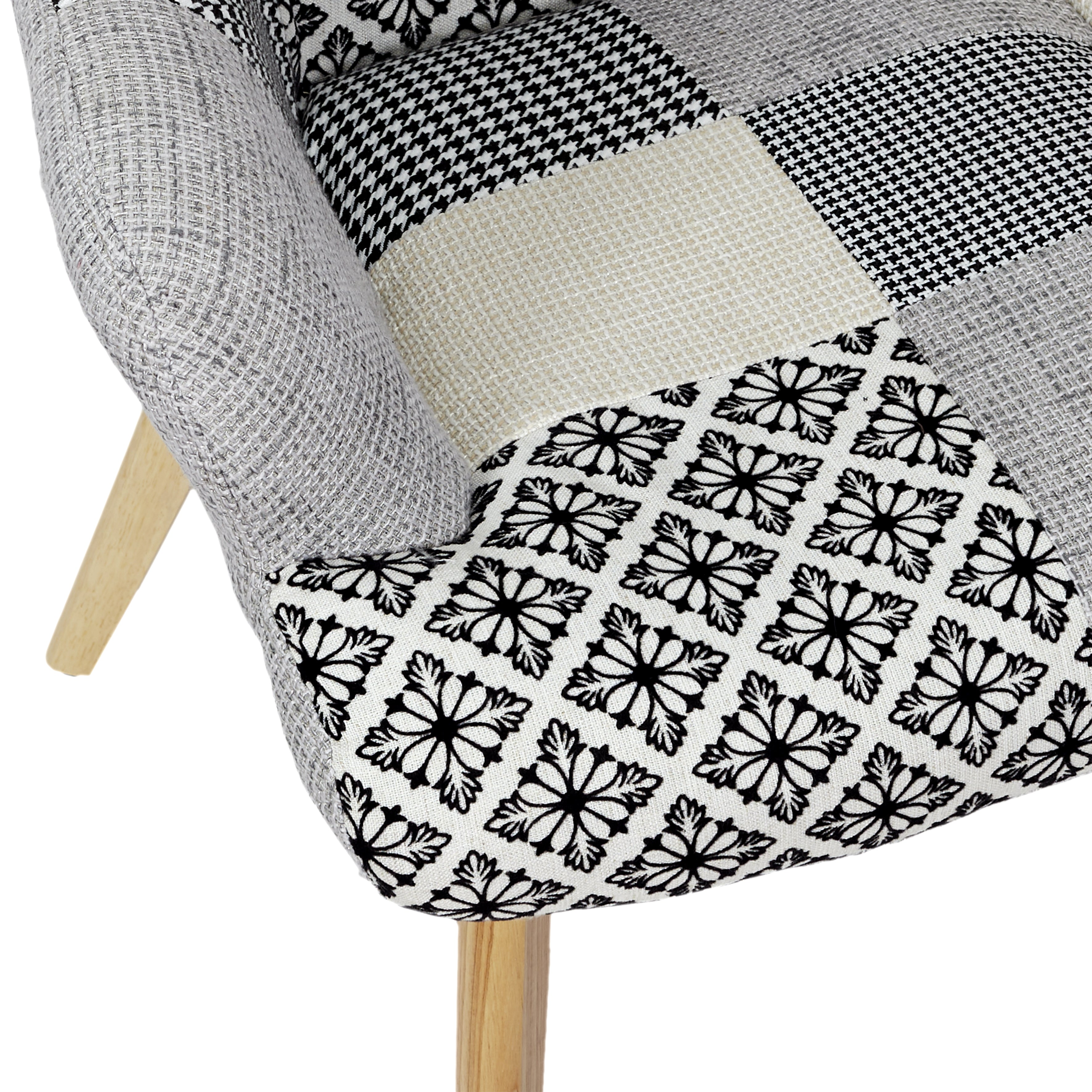 FAUTEUIL HELSINKI PATCHWORK GRIS