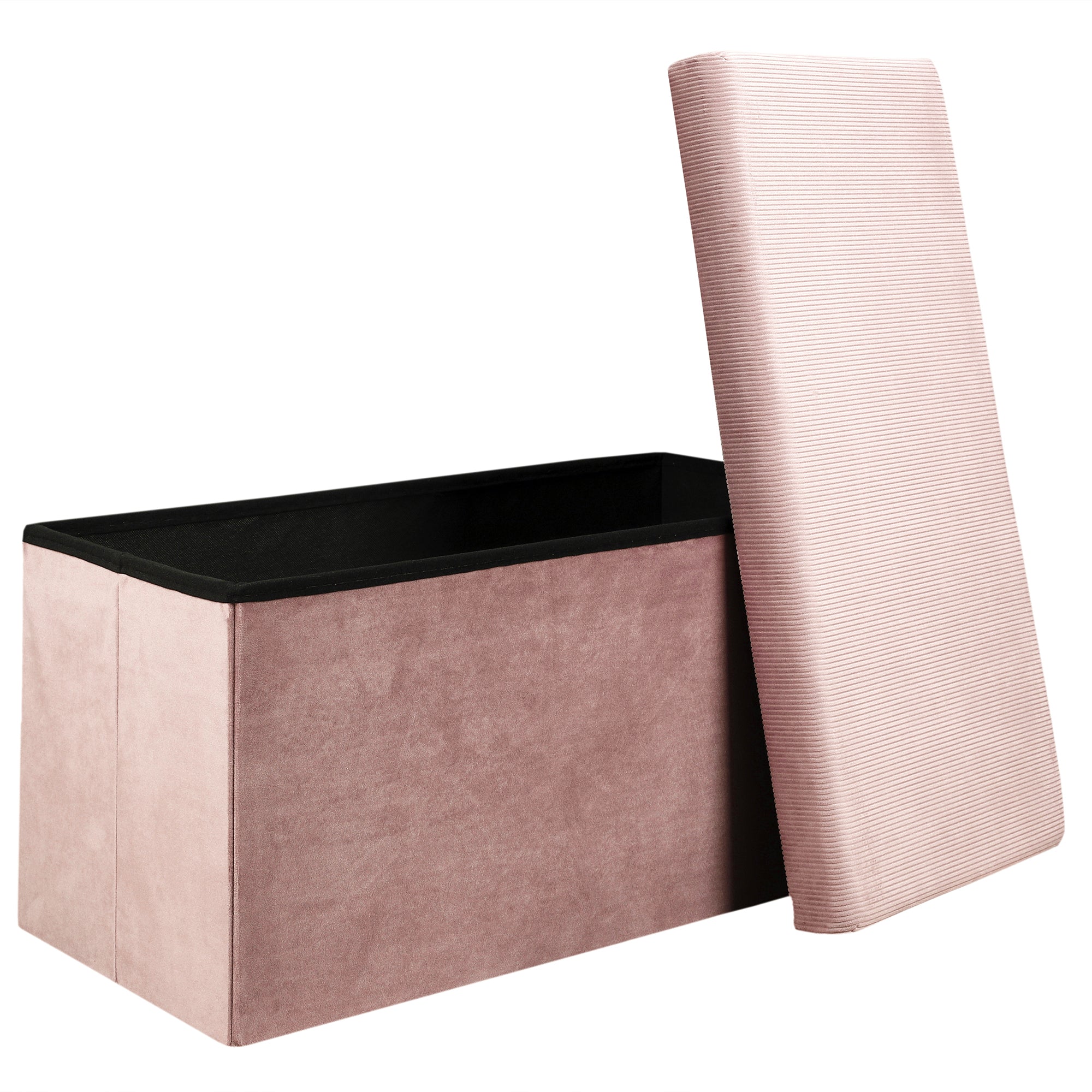 COFFRE BANC PLIABLE VELOURS COTELE GIULIA ROSE