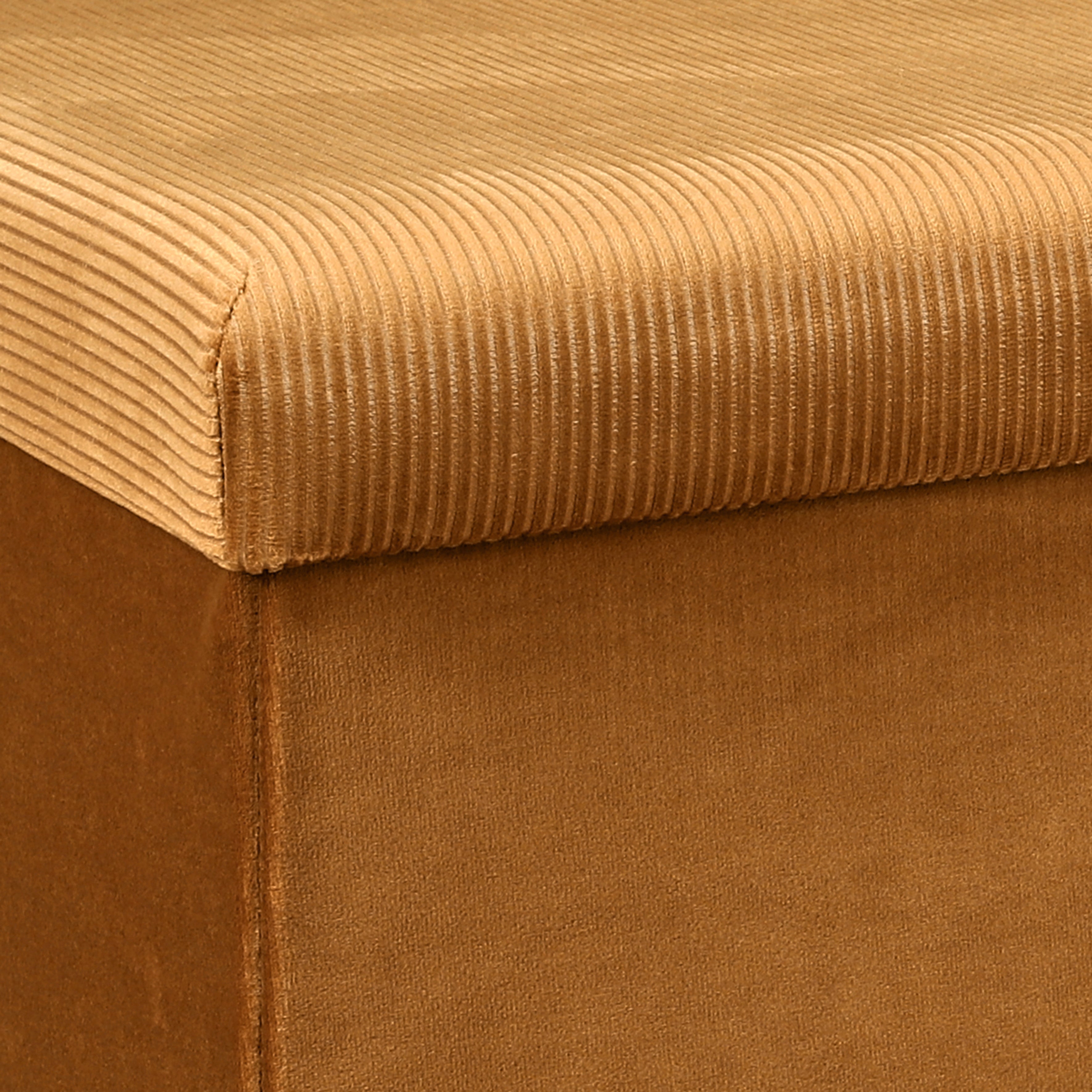 COFFRE BANC PLIABLE VELOURS COTELE GIULIA JAUNE