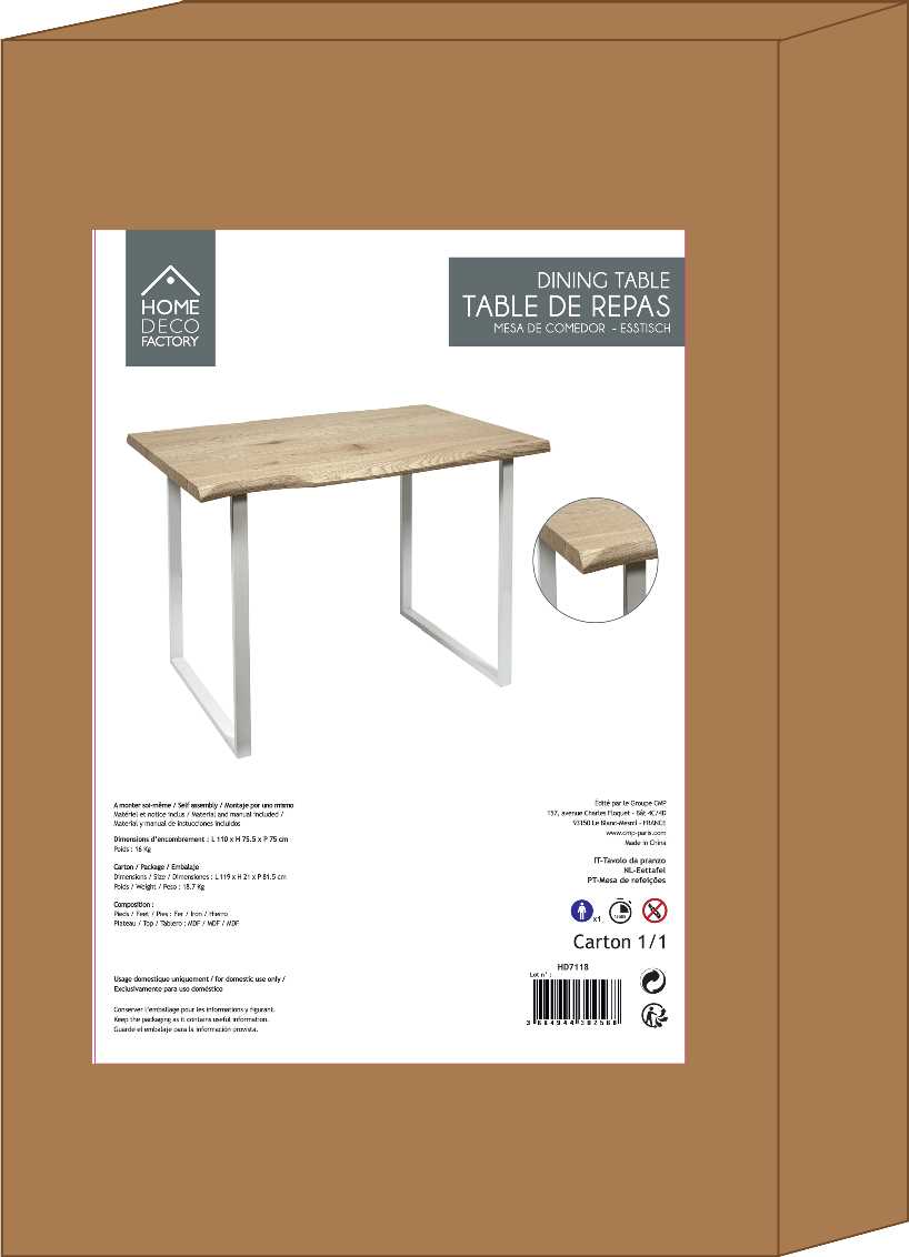 TABLE DE REPAS FOREST BLANC