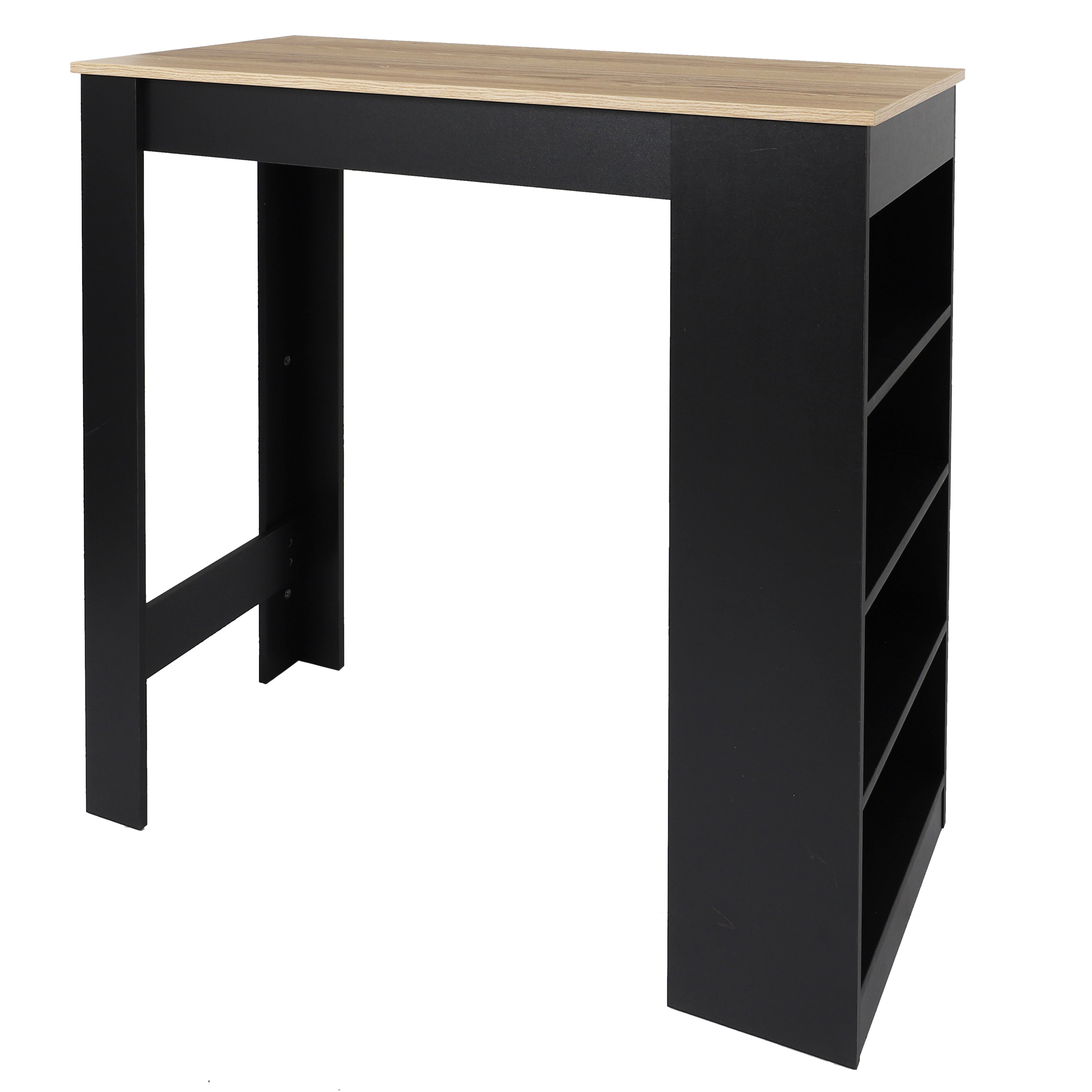 TABLE DE BAR MANGE DEBOUT ETAGERES CHEERS NOIR