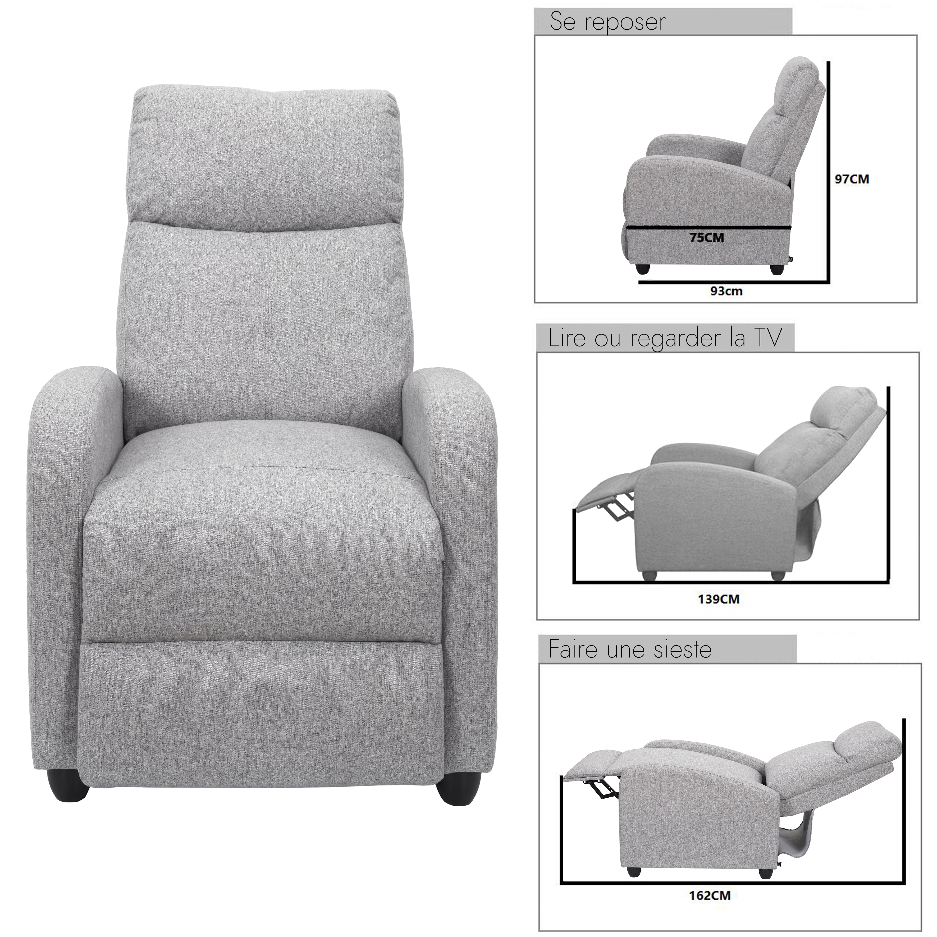 FAUTEUIL DE RELAXATION DREAM GRIS