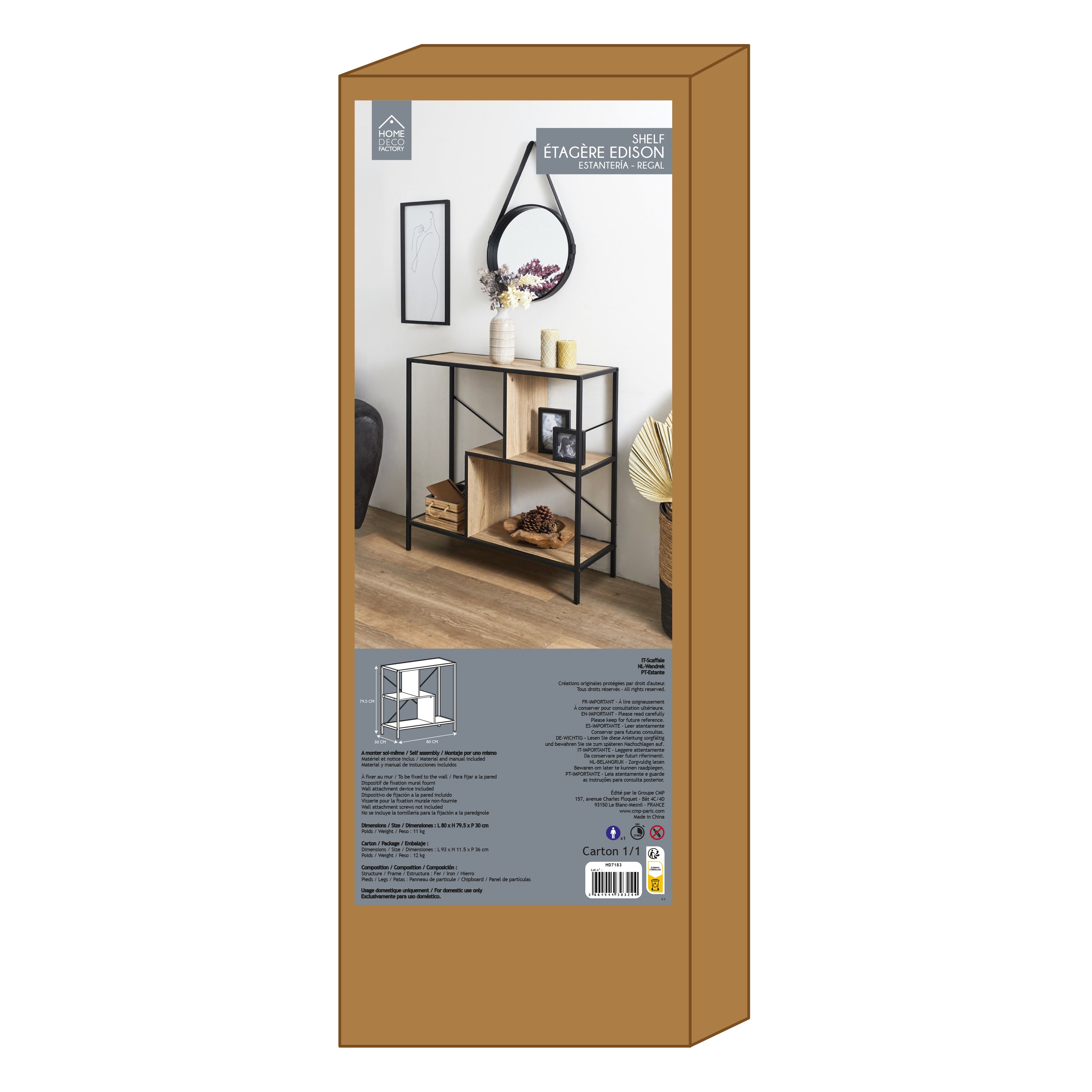 ETAGERE EDISON 80X30X79.5CM