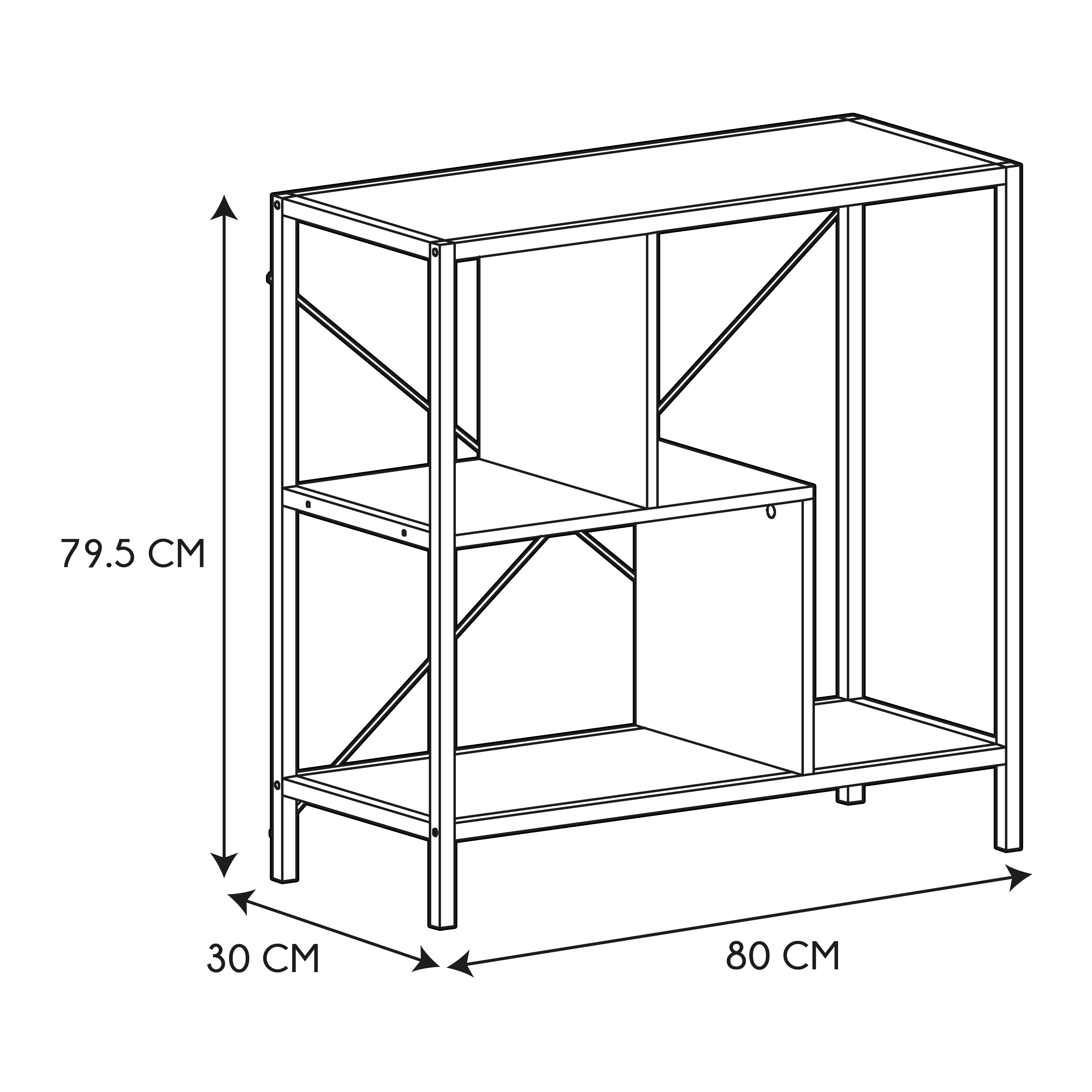 ETAGERE EDISON 80X30X79.5CM
