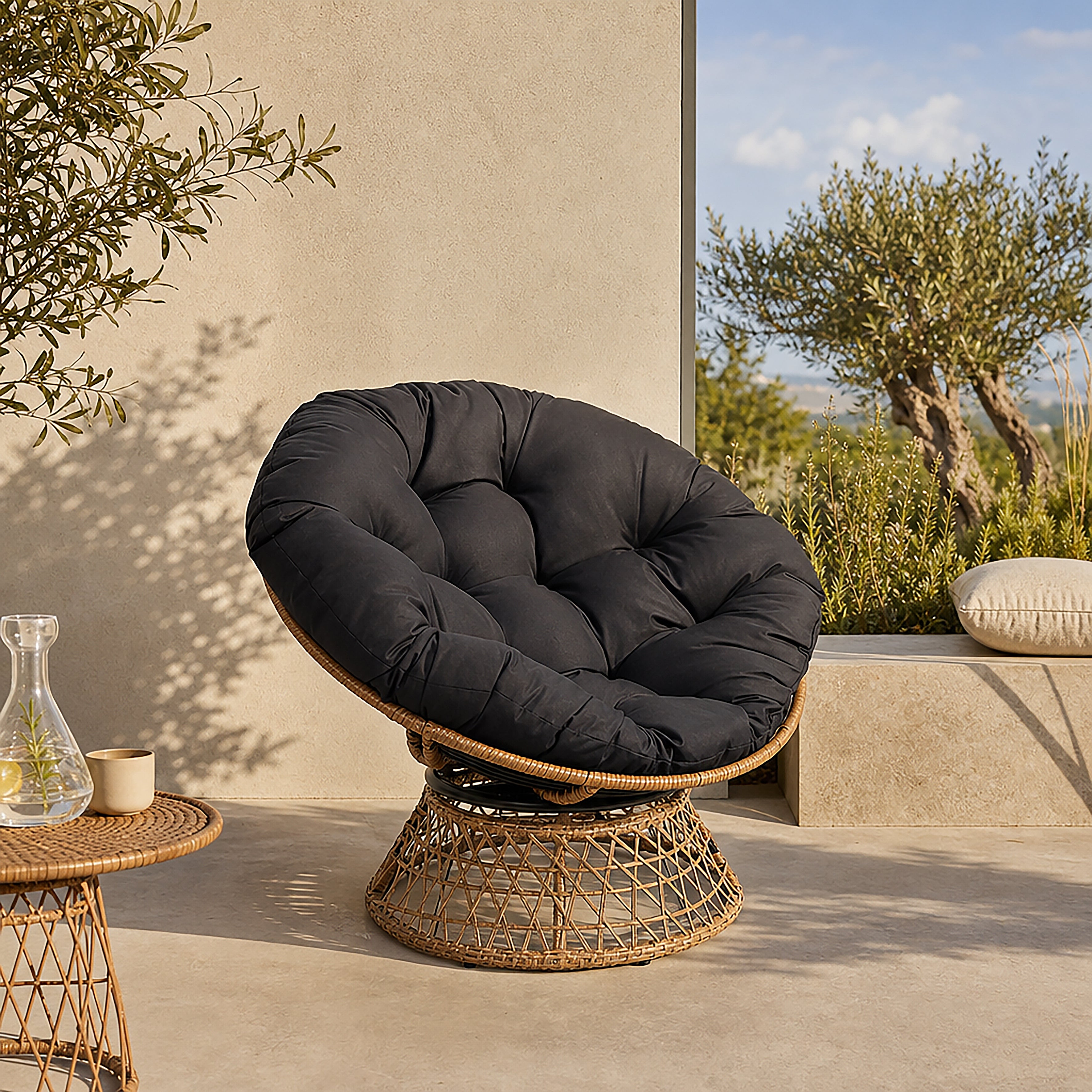 FAUTEUIL CANCUN COUSSIN NOIR