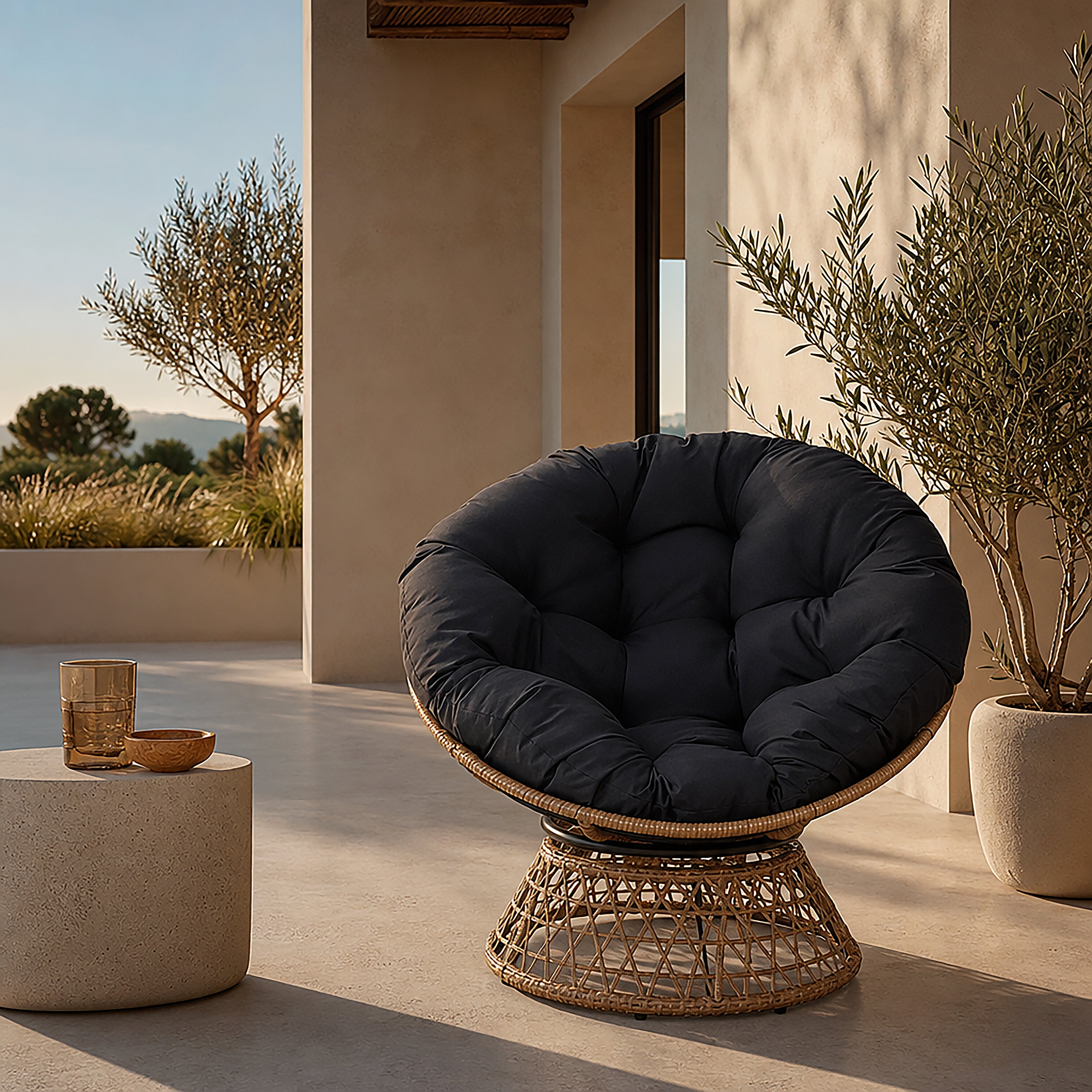 FAUTEUIL CANCUN COUSSIN NOIR