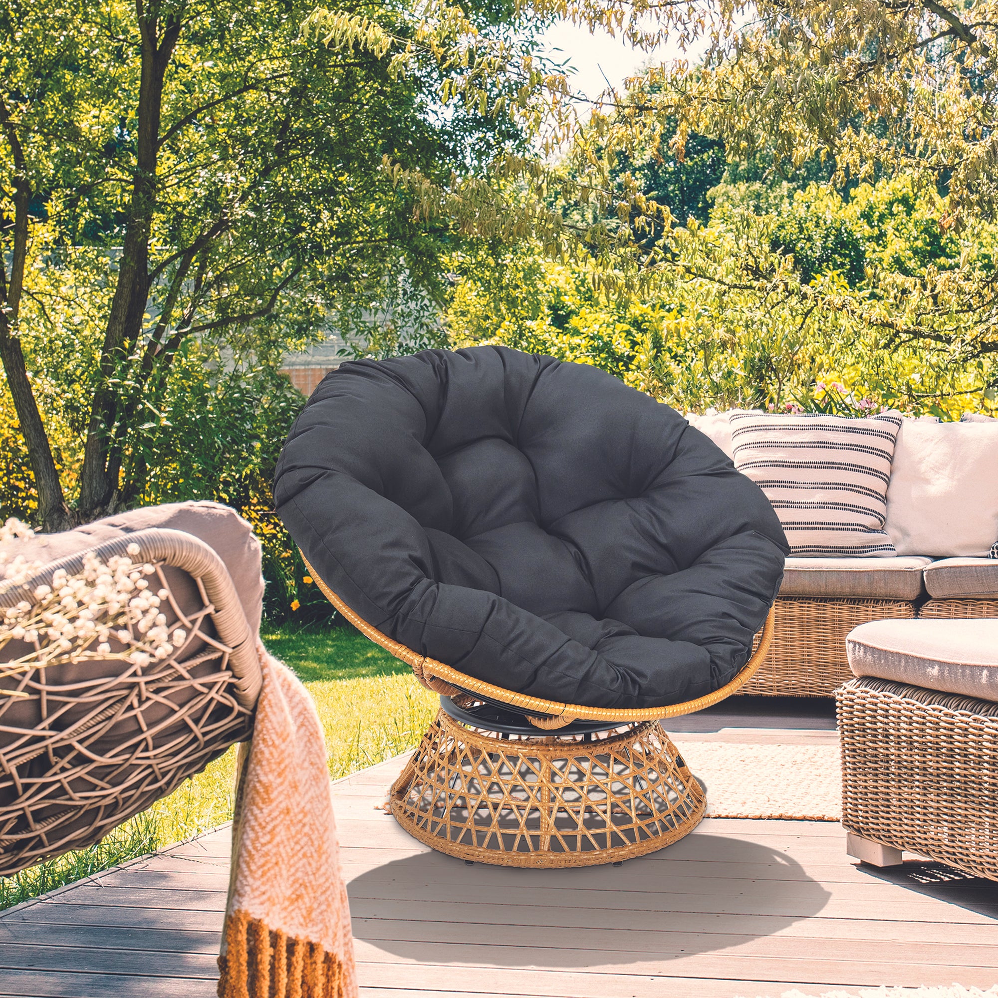 FAUTEUIL CANCUN COUSSIN NOIR