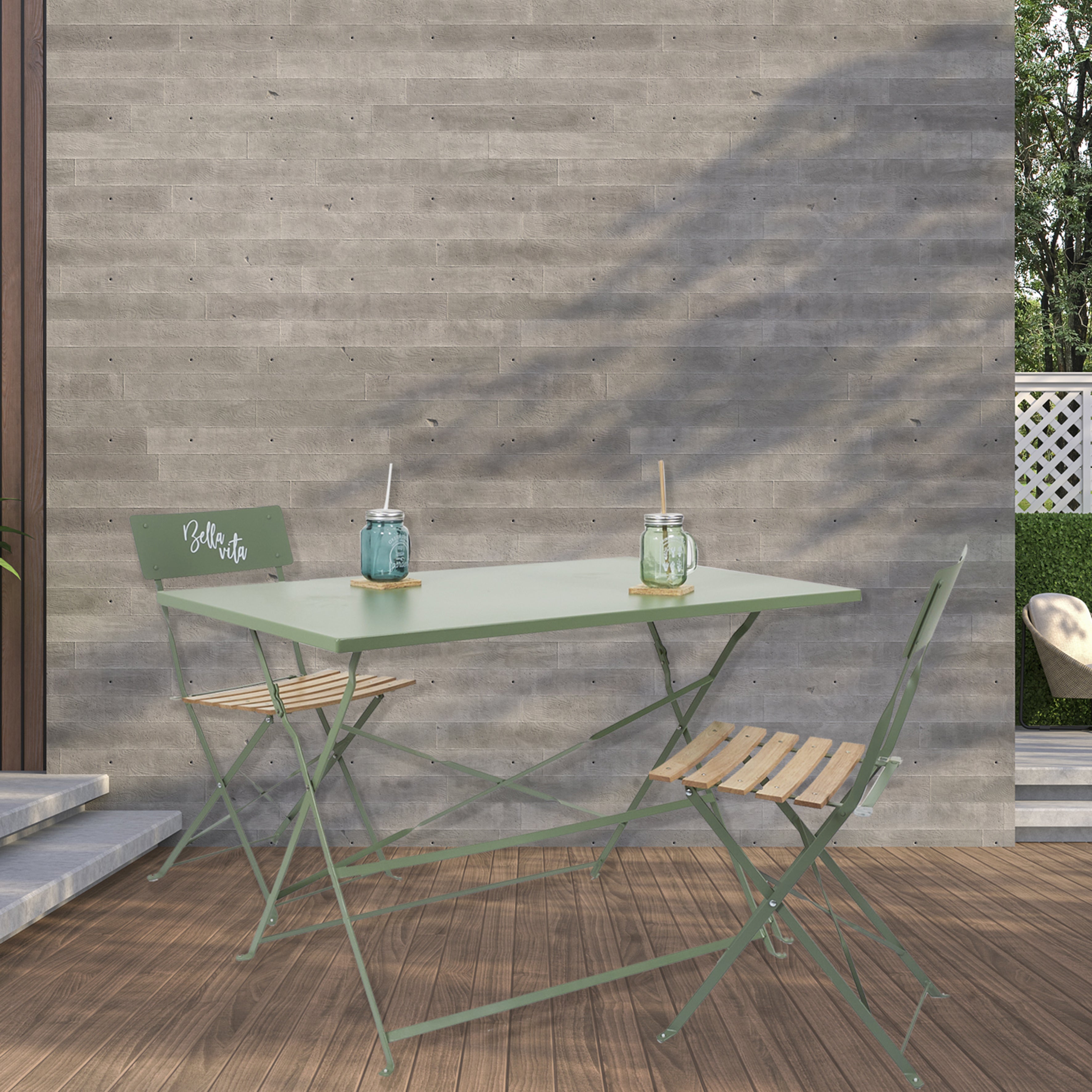 TABLE REPAS PLIANTE PALERME KAKI 110X70X71CM