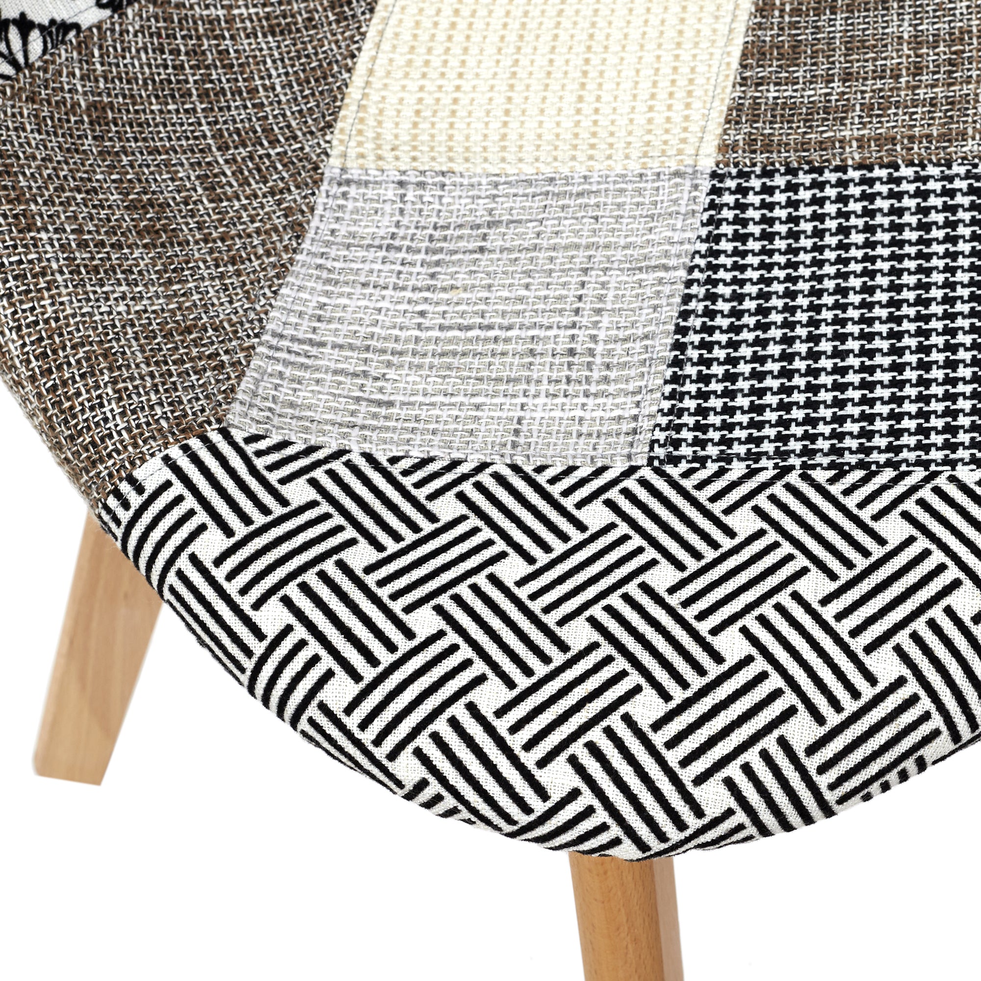 CHAISE PATCHWORK GRIS - LOT DE 4