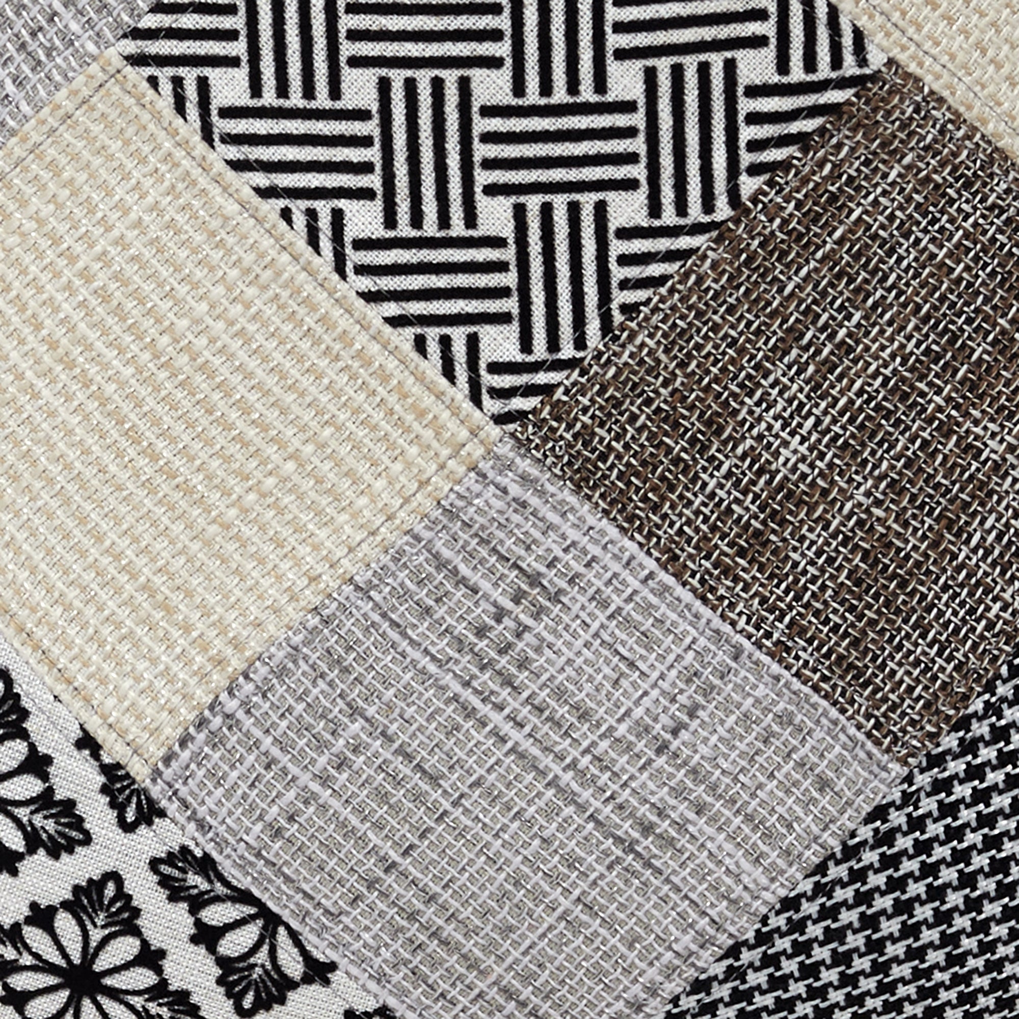 CHAISE PATCHWORK GRIS - LOT DE 4