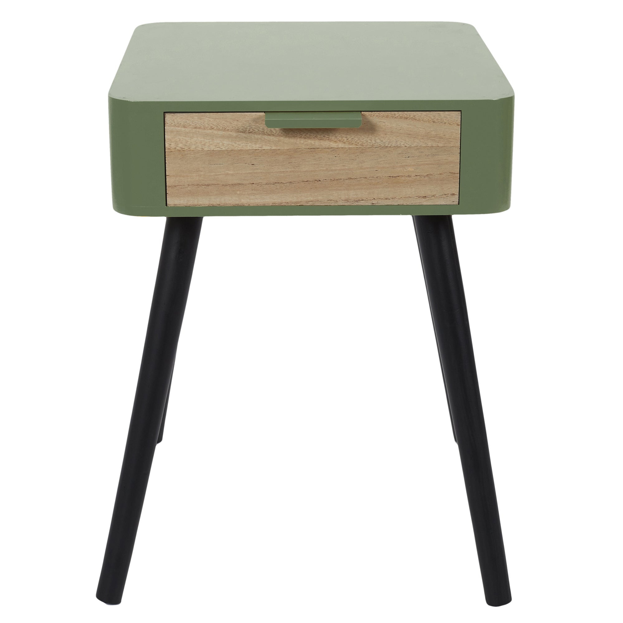 CHEVET 1 TIROIR EN BOIS VERT KAKI