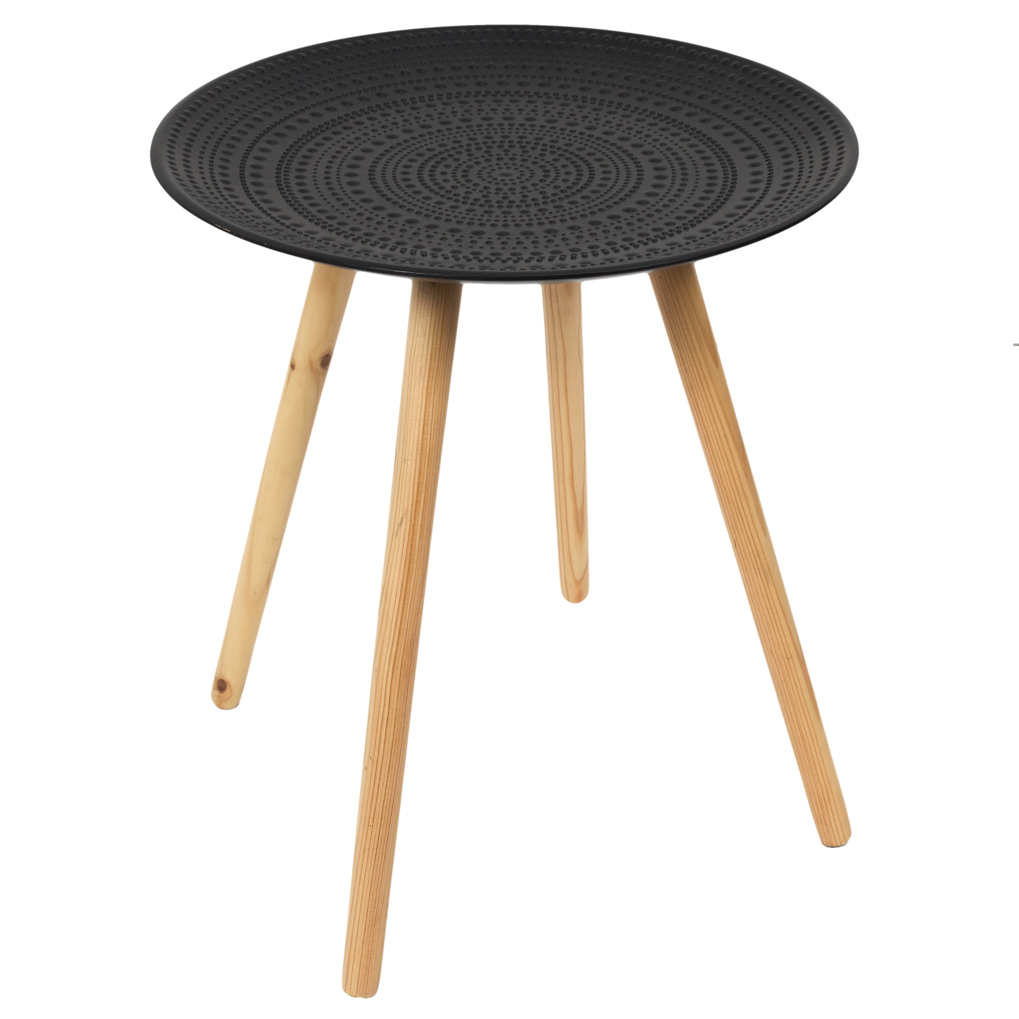TABLE GIGOGNE RONDE RELIEF NOIR X2