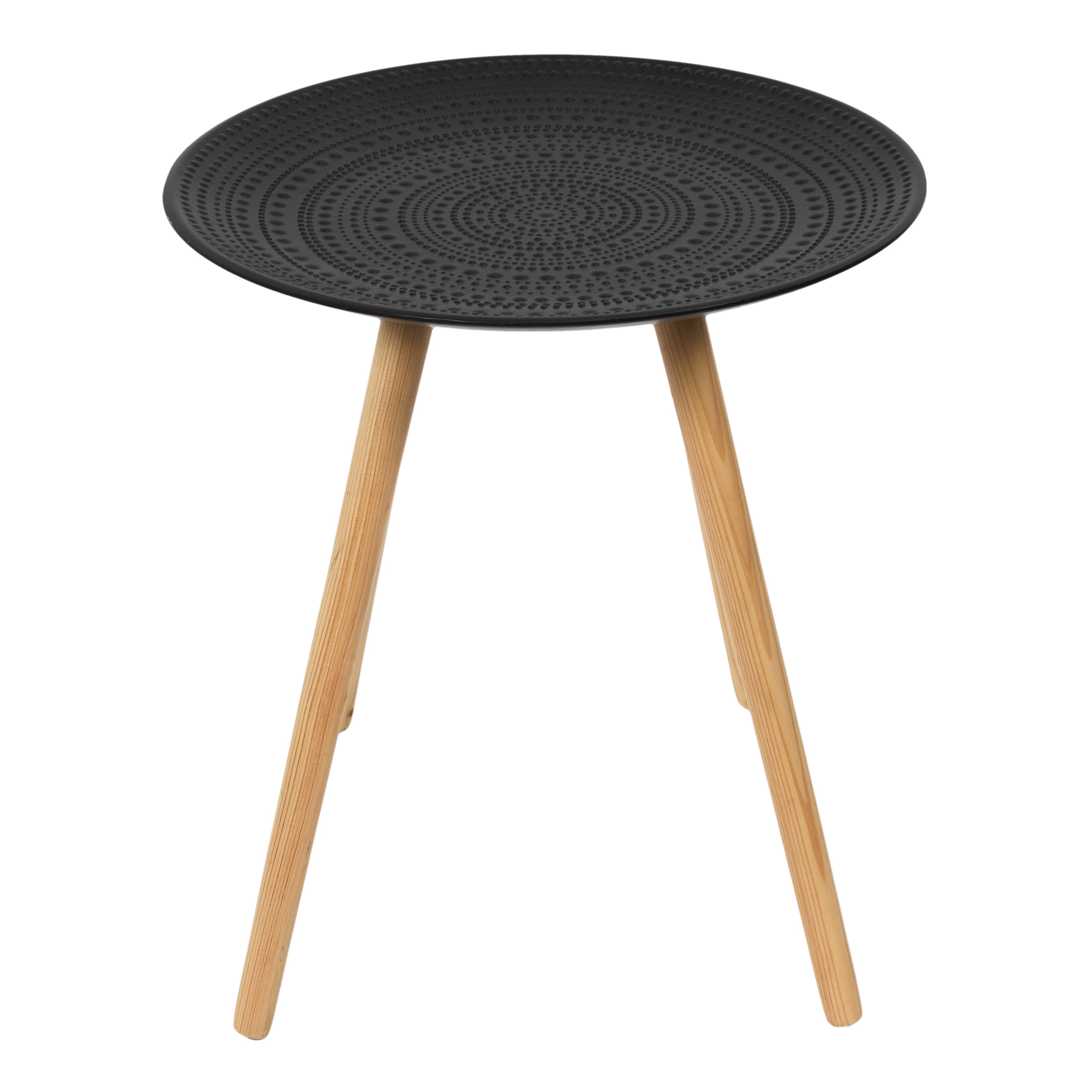 TABLE GIGOGNE RONDE RELIEF NOIR X2