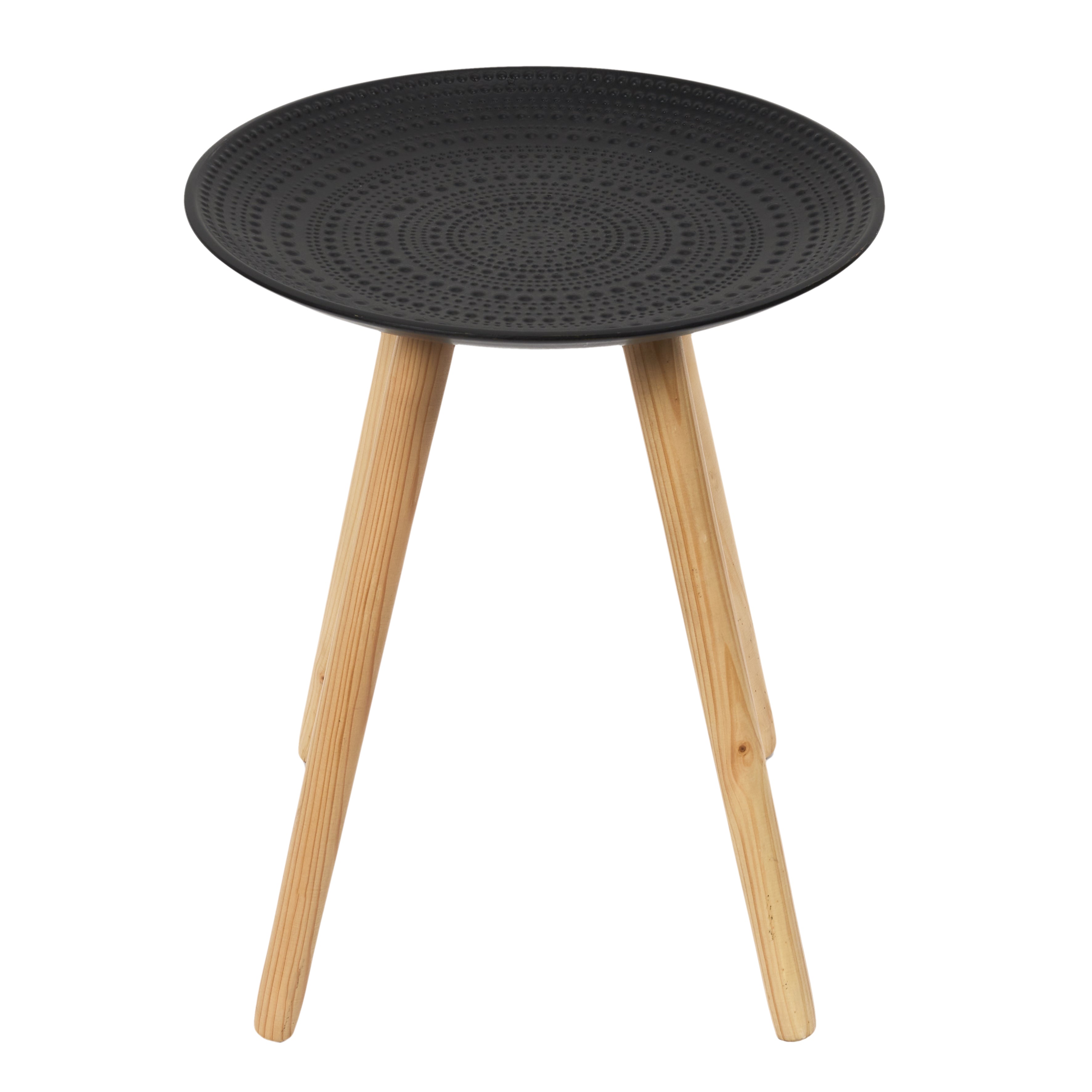 TABLE GIGOGNE RONDE RELIEF NOIR X2