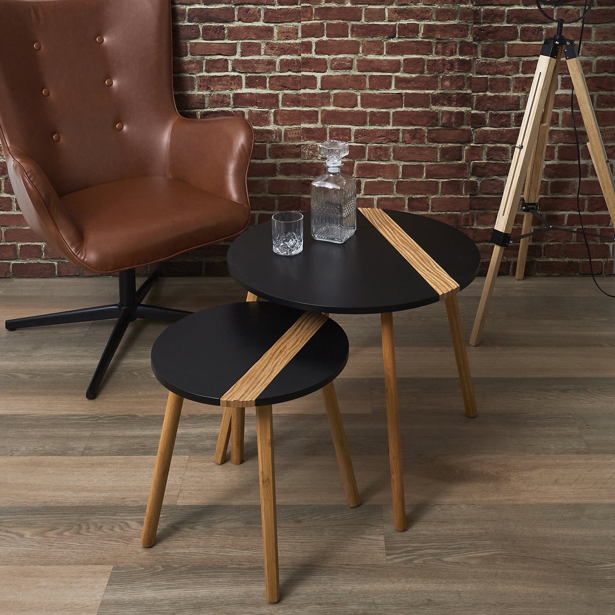TABLE GIGOGNE BICOLORE RELIEF NOIR X2