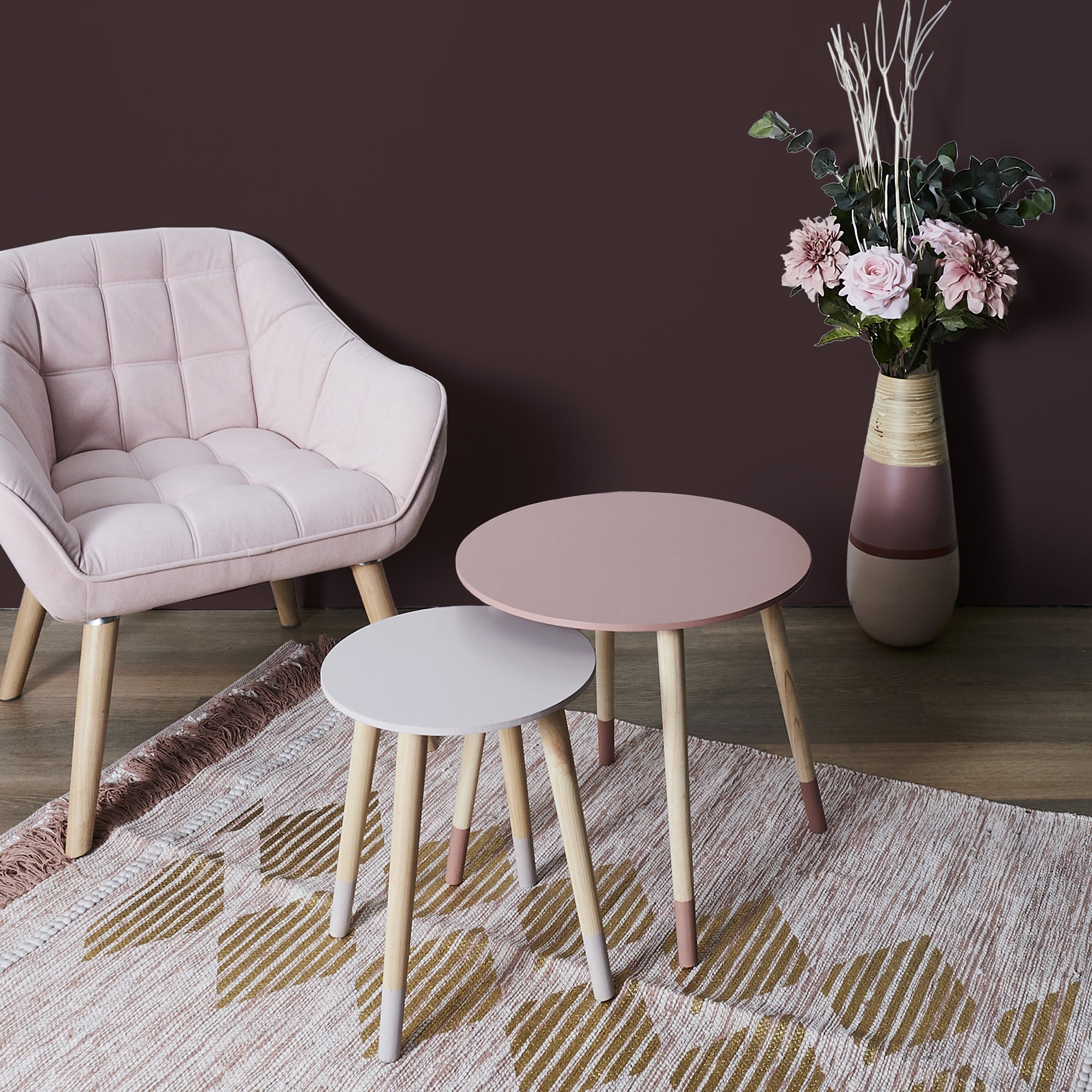 TABLE GIGOGNE BICOLORE ROSE X2